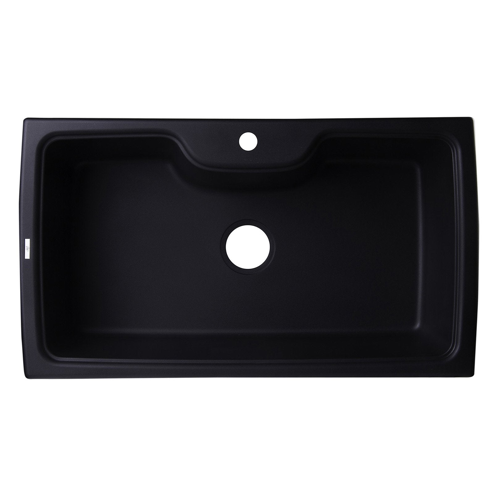 ALFI, ALFI AB3520DI-BLA Black 35" Drop-In Single Bowl Granite Composite Kitchen Sink