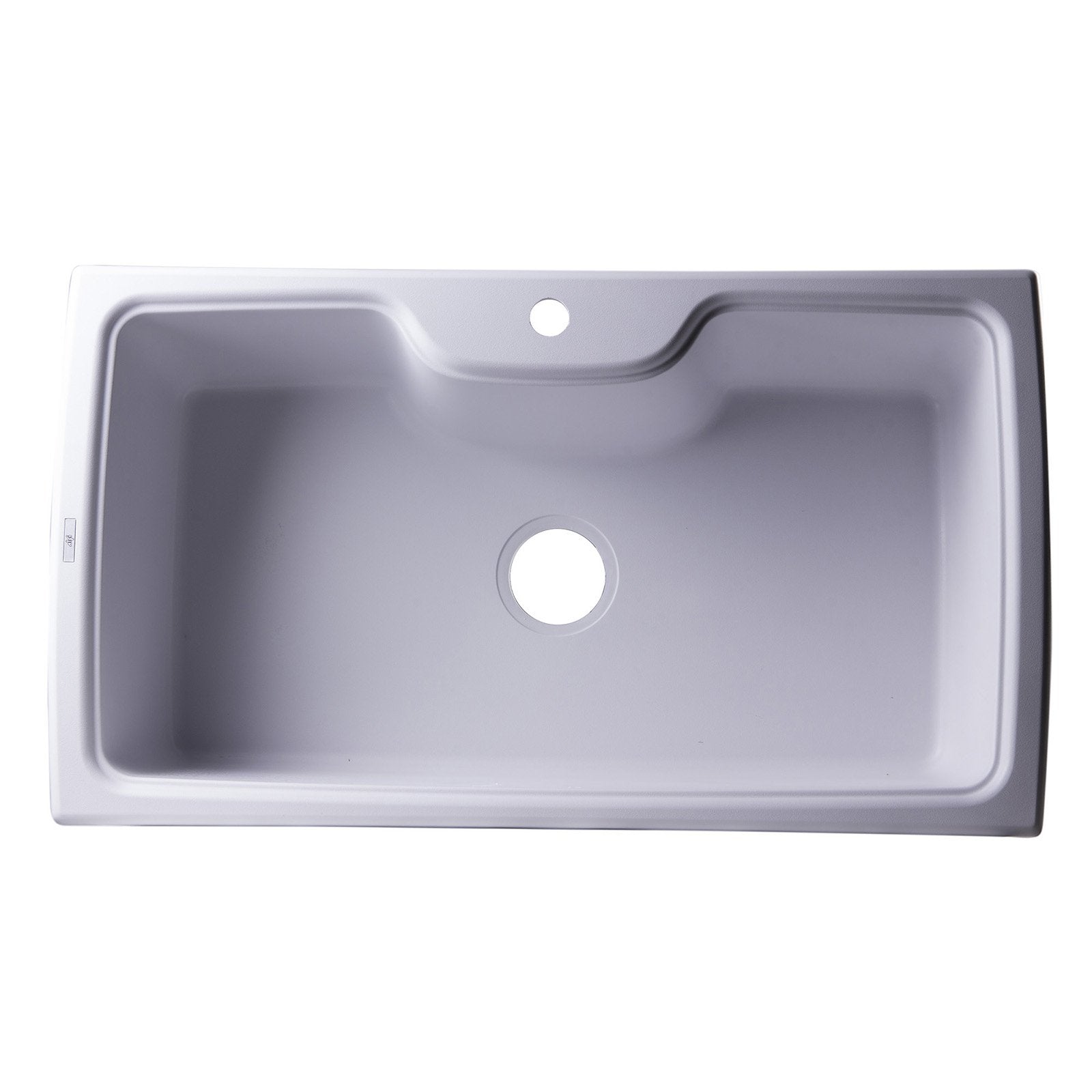 ALFI, ALFI AB3520DI-W White 35" Drop-In Single Bowl Granite Composite Kitchen Sink