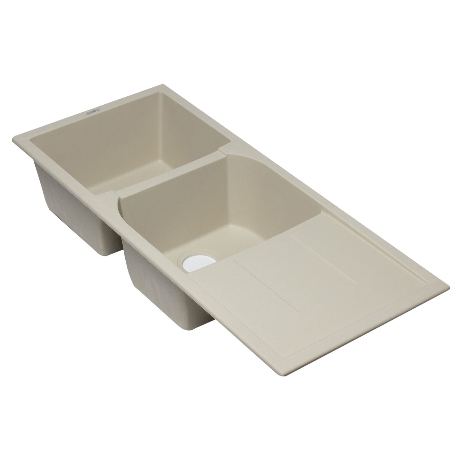 ALFI, ALFI AB4620DI-B Biscuit 46" Double Bowl Granite Composite Sink with Drainboard