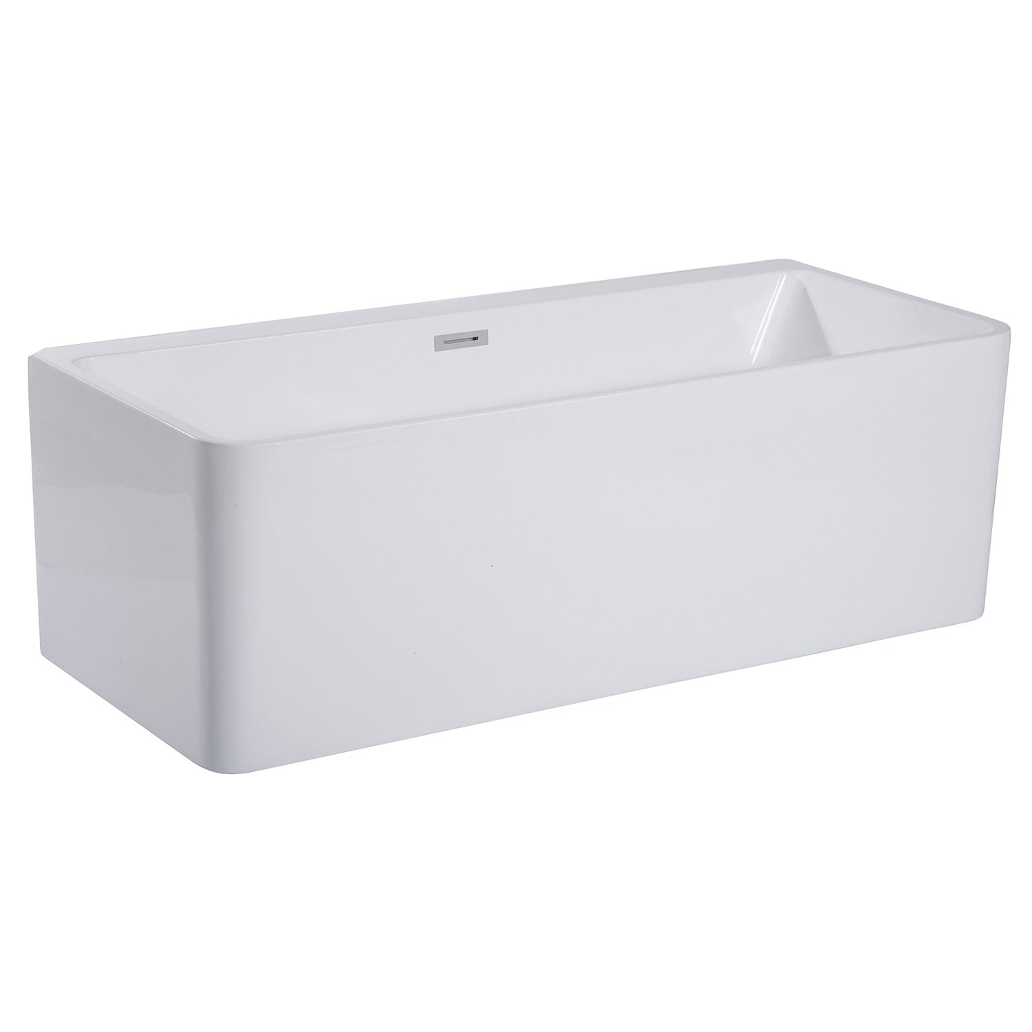 ALFI, ALFI AB8858 59 inch White Rectangular Acrylic Free Standing Soaking Bathtub