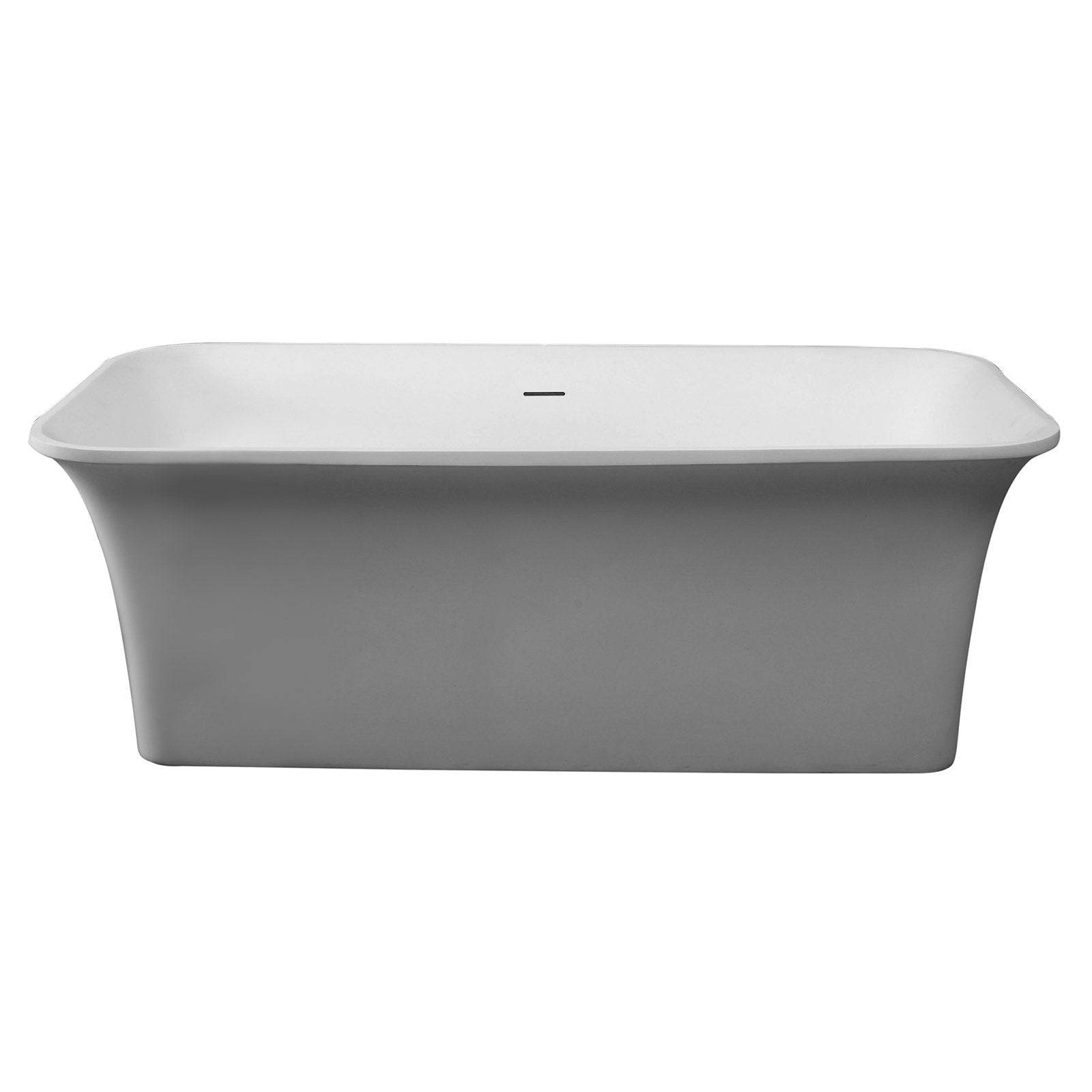 ALFI, ALFI AB9942 67" White Rectangular Solid Surface Smooth Resin Soaking Bathtub