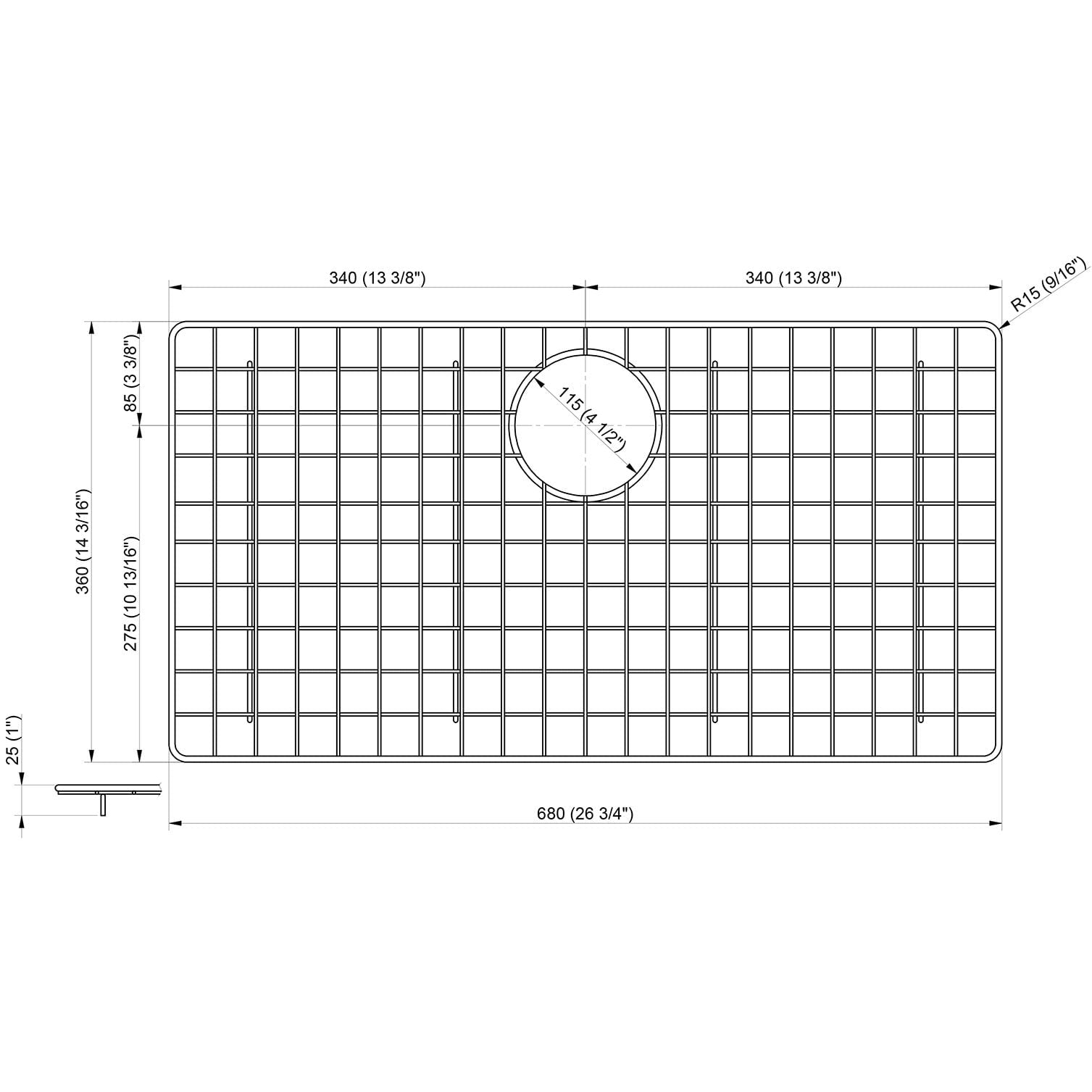 ALFI, ALFI ABGR3322 Stainless Steel Grid for AB3322DI and AB3322UM