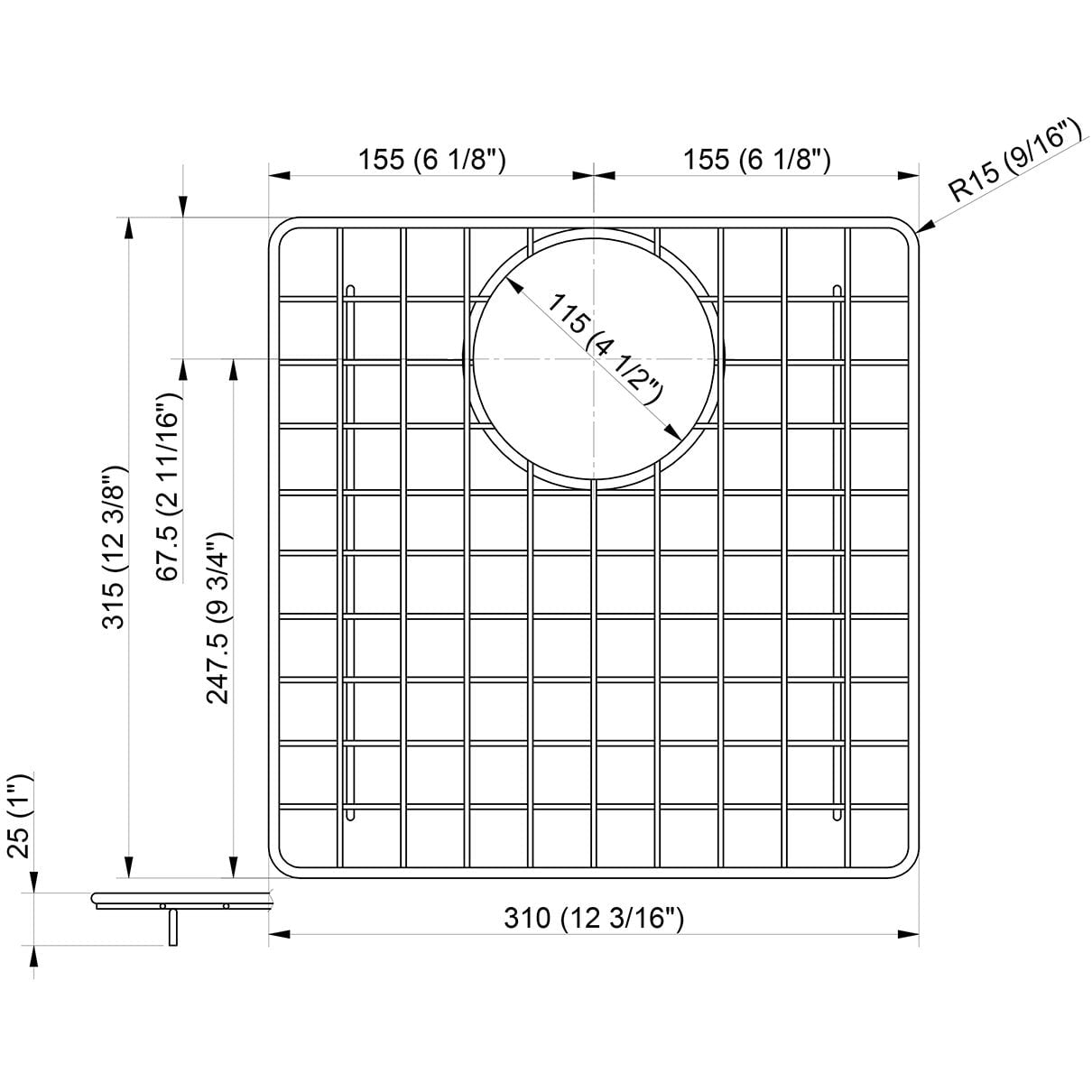 ALFI, ALFI ABGR3420 Stainless Steel Grid for AB3420DI and AB3420UM