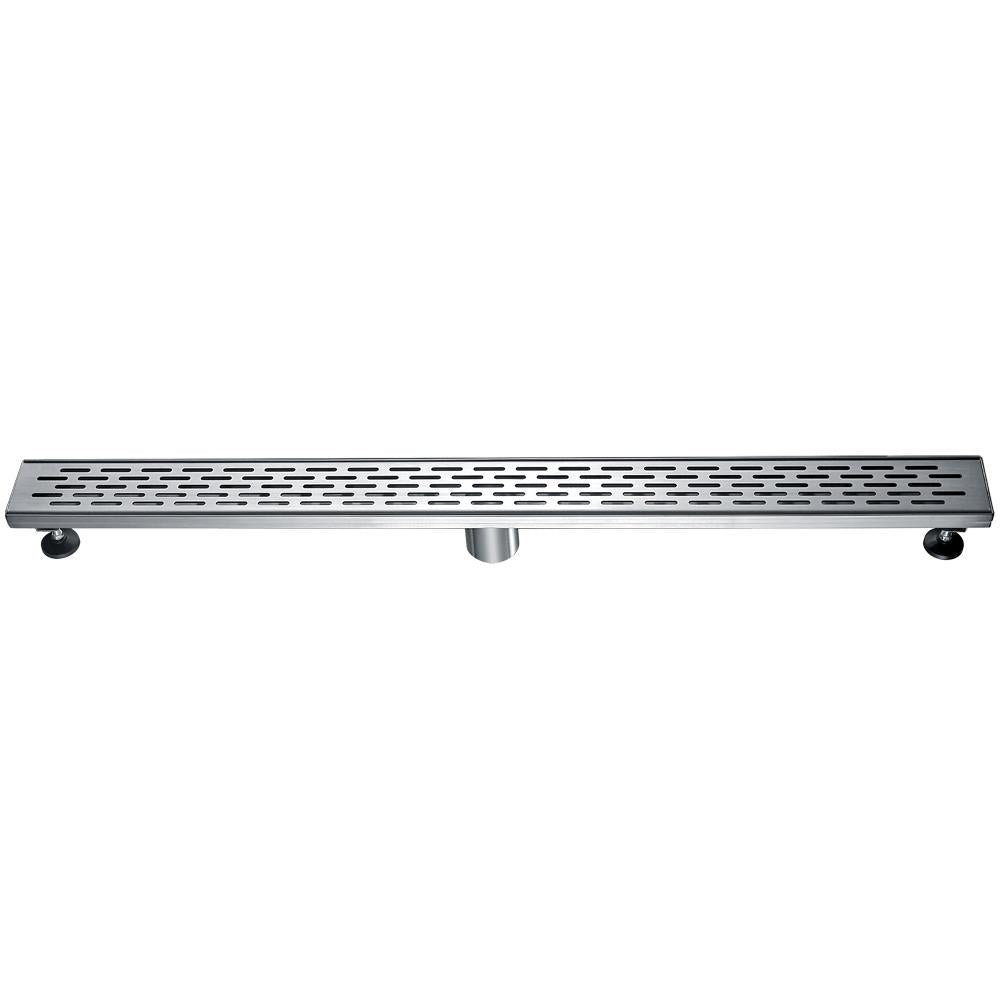 ALFI, ALFI ABLD36C-BSS 36" Modern Stainless Steel Linear Shower Drain with Groove Holes