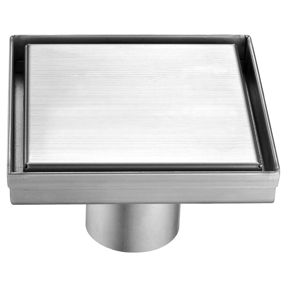 ALFI, ALFI ABSD55B-BSS 5" x 5" Square Brushed Stainless Steel Shower Drain with Cover