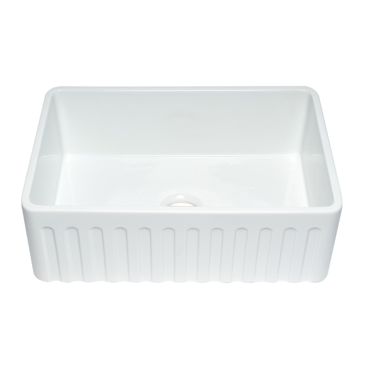 ALFI, ALFI ABTI3020SB Titanium/Fluted 30" Reversible Fireclay Farmhouse Kitchen Sink