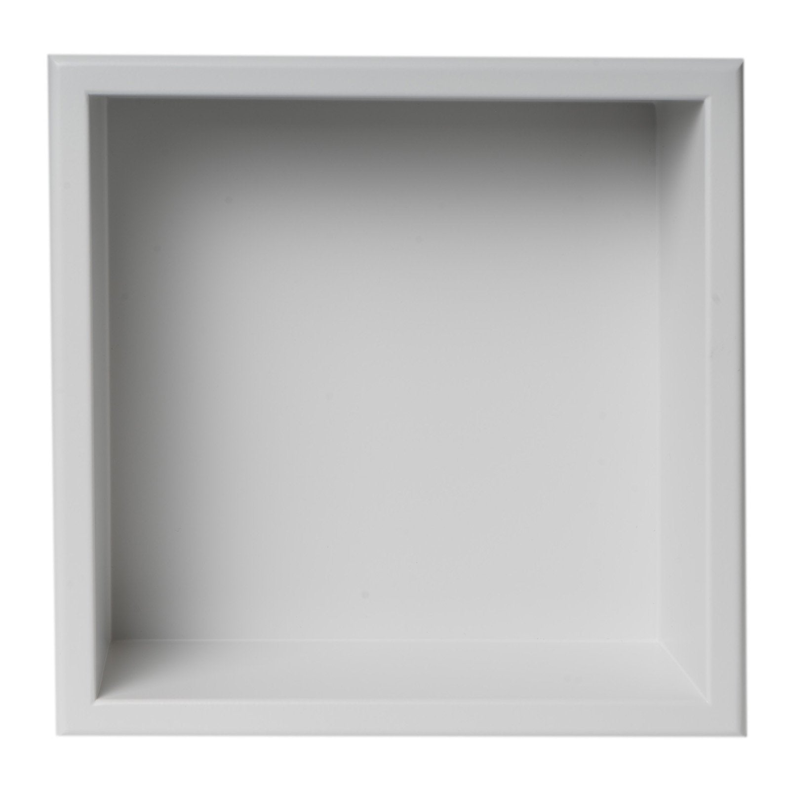 ALFI, ALFI Brand 12" x 12" White Matte Stainless Steel Square Single Shelf Bath Shower Niche