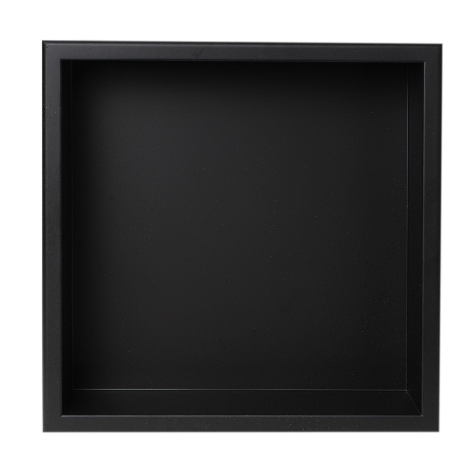 ALFI, ALFI Brand 16" x 16" Black Matte Stainless Steel Square Single Shelf Bath Shower Niche