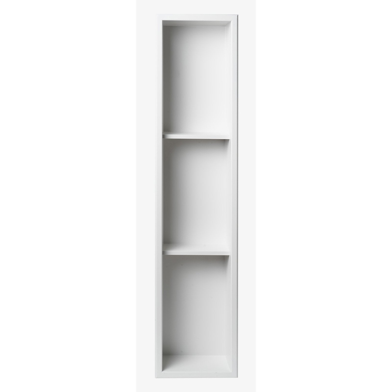 ALFI, ALFI Brand 8" x 36" White Matte Stainless Steel Vertical Triple Shelf Bath Shower Niche