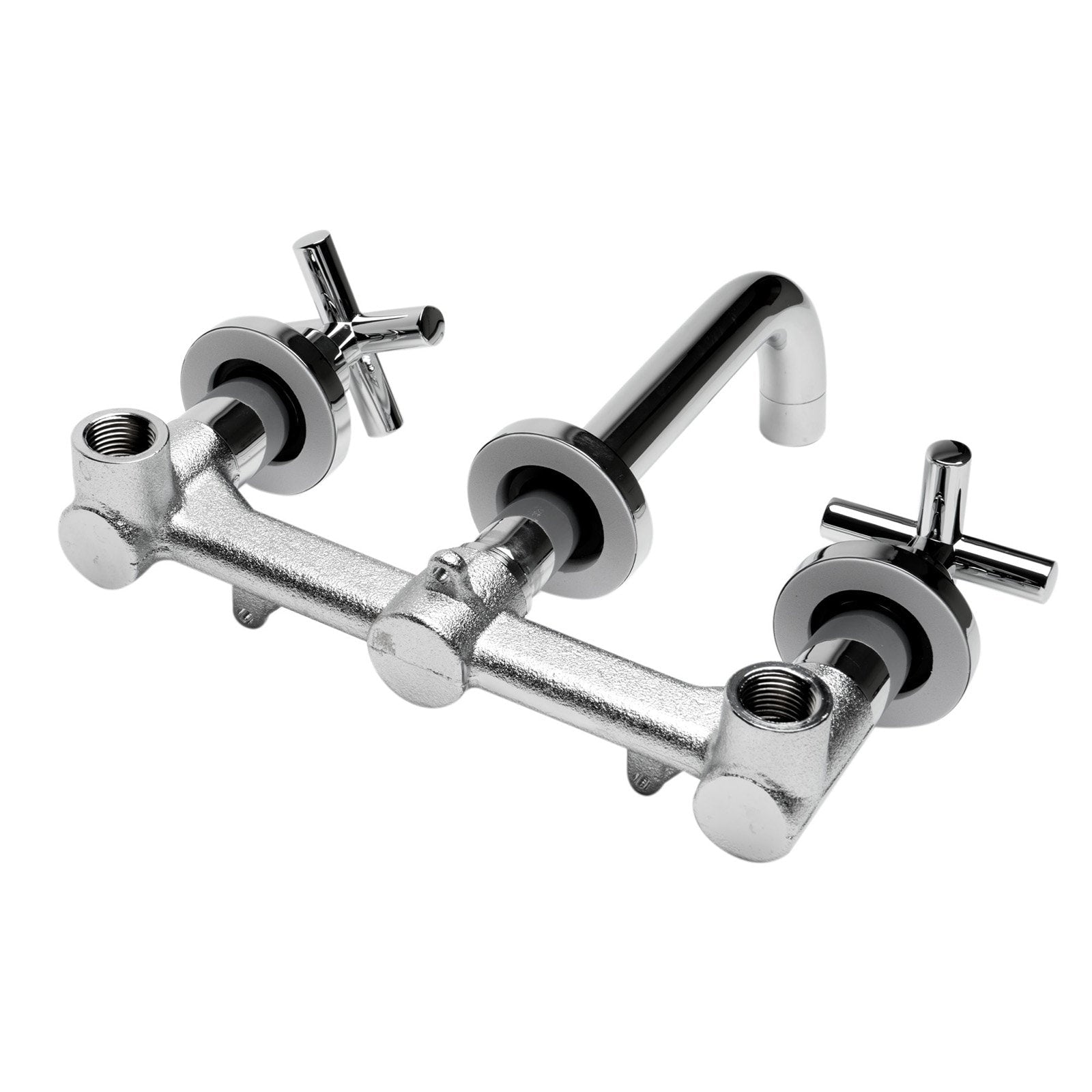 ALFI, ALFI Brand AB1035-PC Polished Chrome 8" Widespread Wall-Mounted Cross Handle Faucet