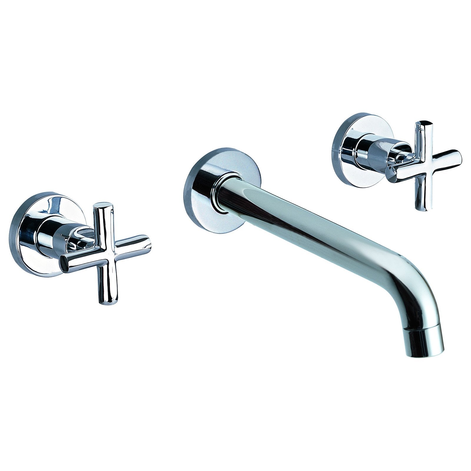 ALFI, ALFI Brand AB1035-PC Polished Chrome 8" Widespread Wall-Mounted Cross Handle Faucet