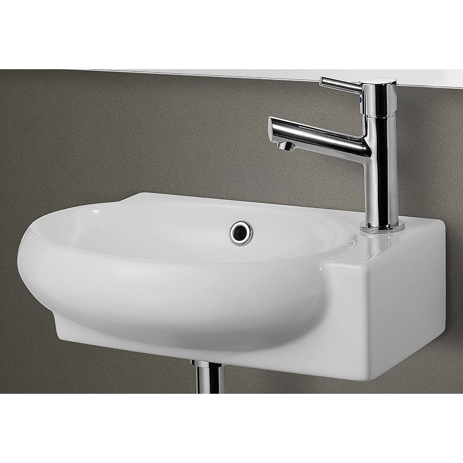 ALFI, ALFI Brand AB107 Small White Wall Mounted Ceramic Bathroom Sink Basin