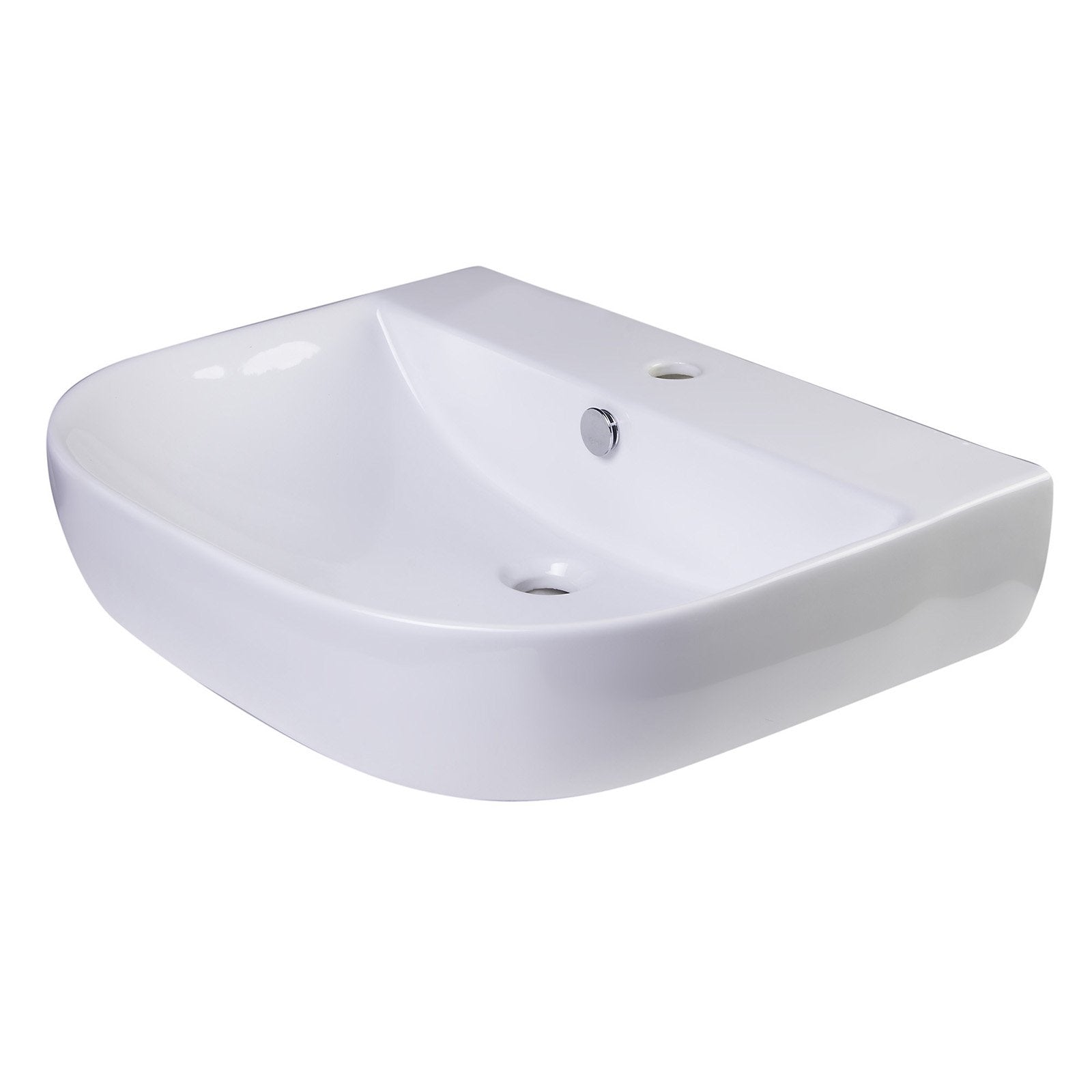 ALFI, ALFI Brand AB111 24" White D-Bowl Porcelain Wall Mounted Bath Sink