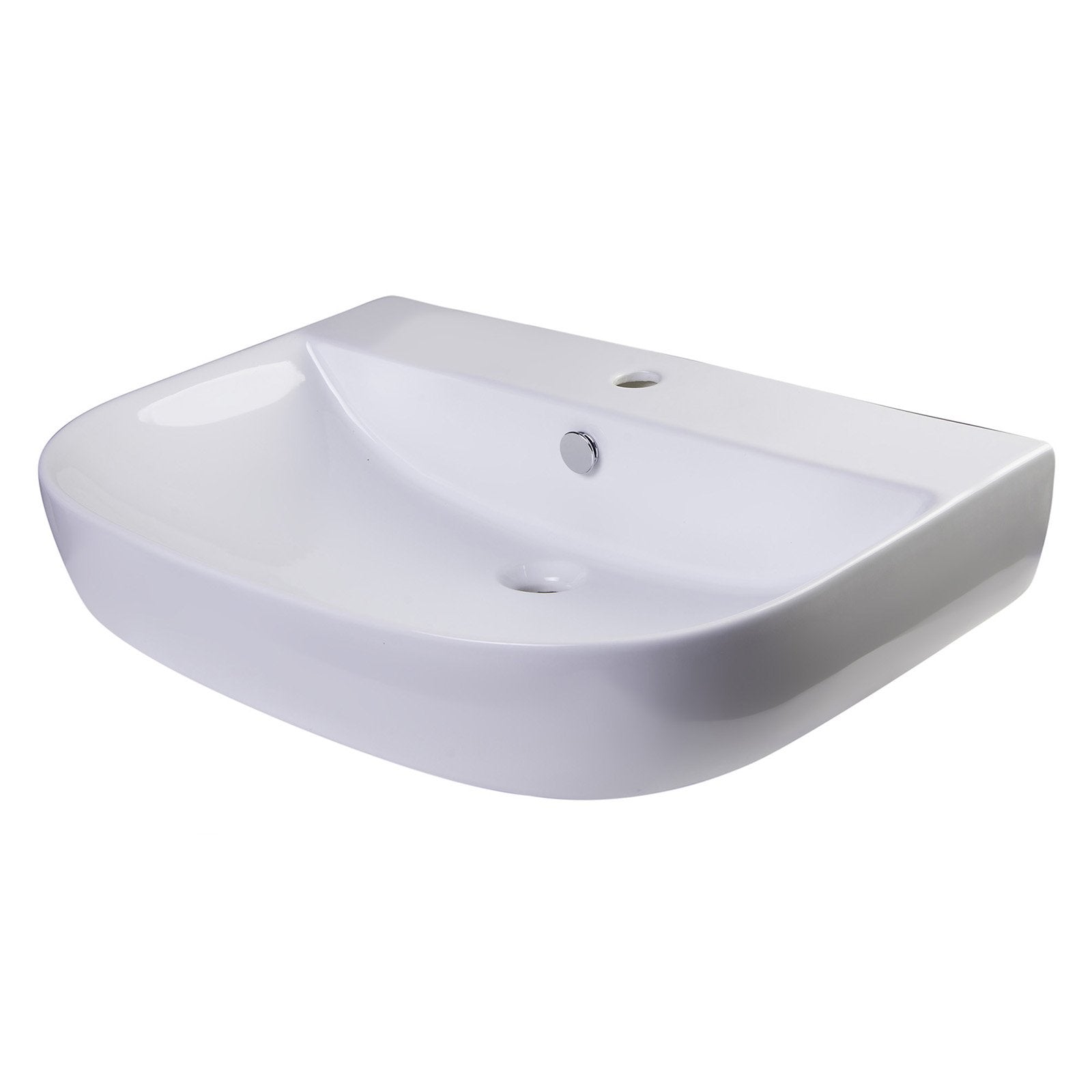 ALFI, ALFI Brand AB112 28" White D-Bowl Porcelain Wall Mounted Bath Sink