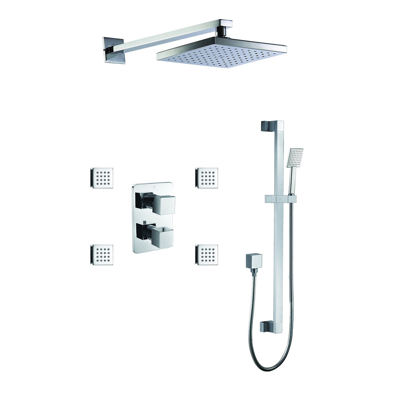 ALFI, ALFI Brand AB2287-PC Polished Chrome 3 Way Thermostatic Shower Set with Body Sprays