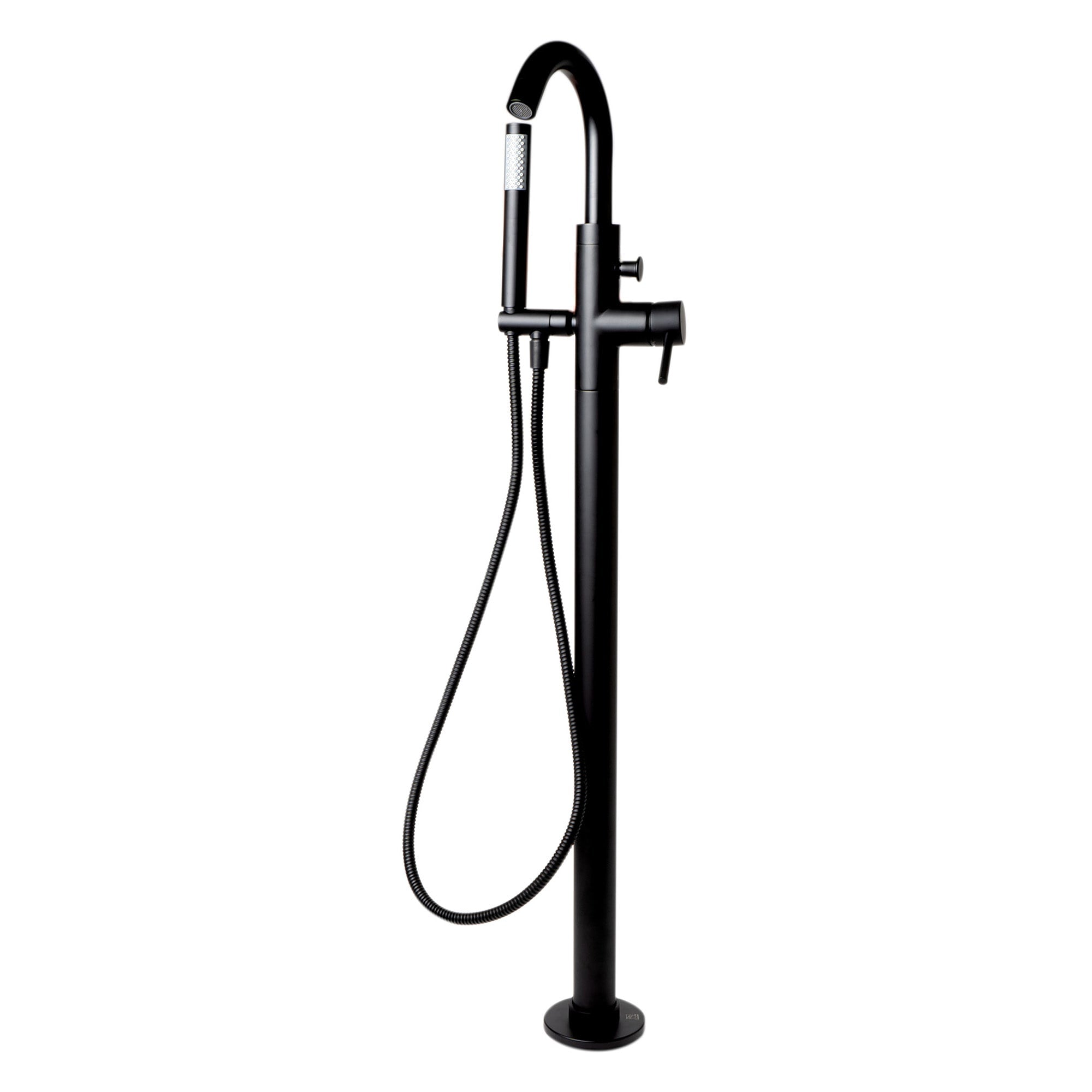 ALFI, ALFI Brand AB2534-BM Black Matte Single Lever Floor Mounted Tub Filler Mixer with Hand Held Shower Head