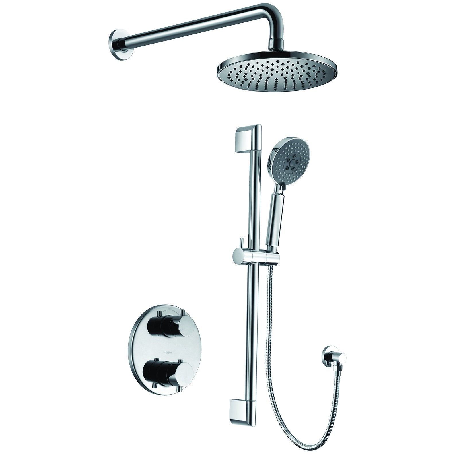 ALFI, ALFI Brand AB2545-PC Polished Chrome Round Style 2 Way Thermostatic Shower Set