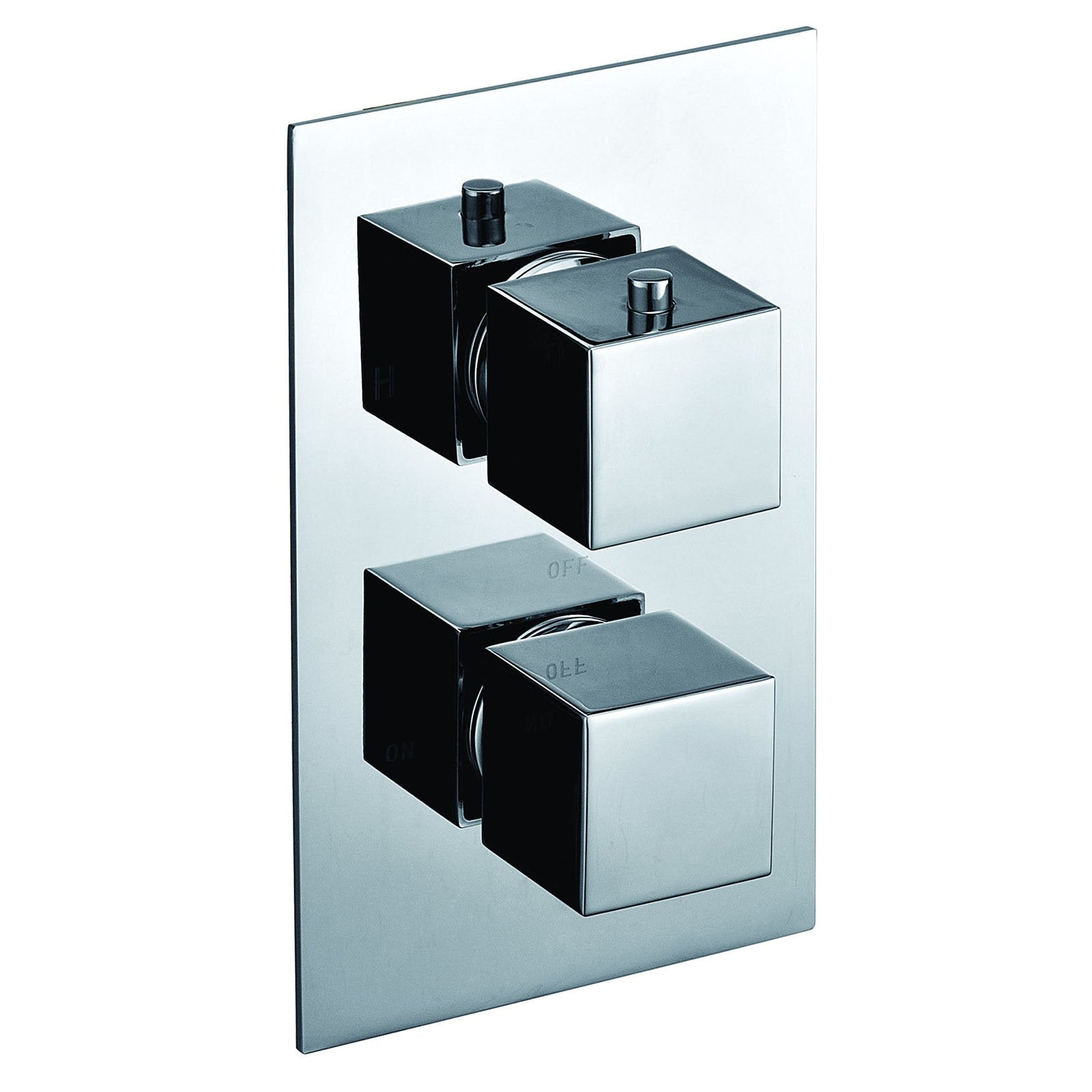 ALFI, ALFI Brand AB2601-PC Polished Chrome Square Knob 1 Way Thermostatic Shower Mixer