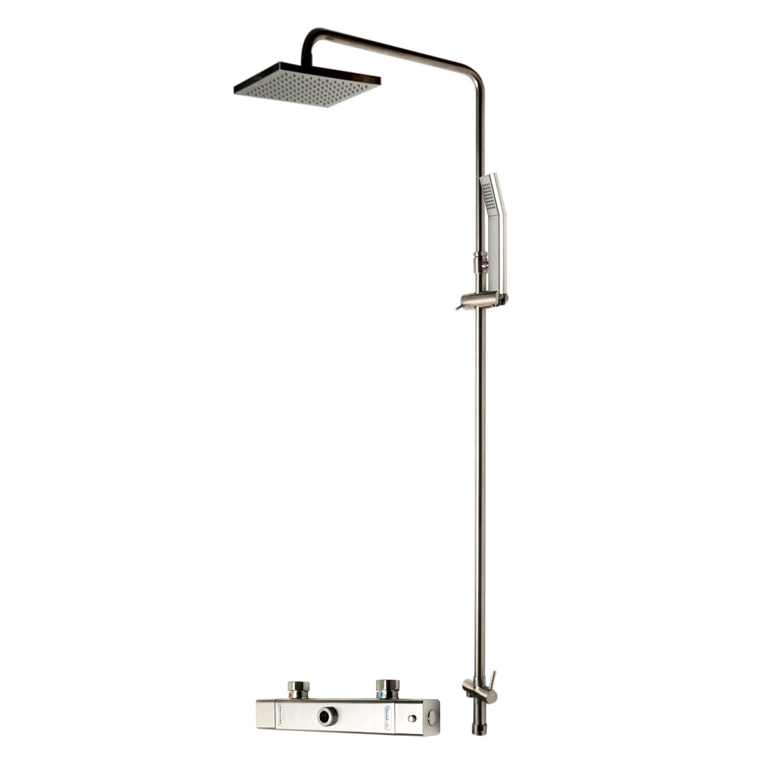 ALFI, ALFI Brand AB2862-BN Brushed Nickel Square Style Thermostatic Exposed Shower Set