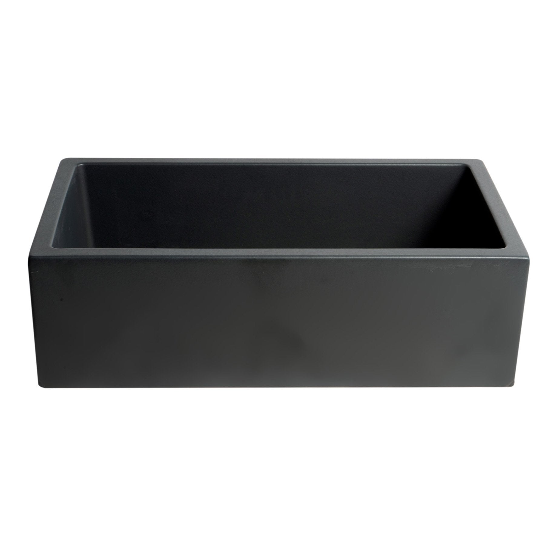 ALFI, ALFI Brand AB3318HS-BM 33" Black Matte Reversible Smooth/Fluted Single Bowl Fireclay Farm Sink