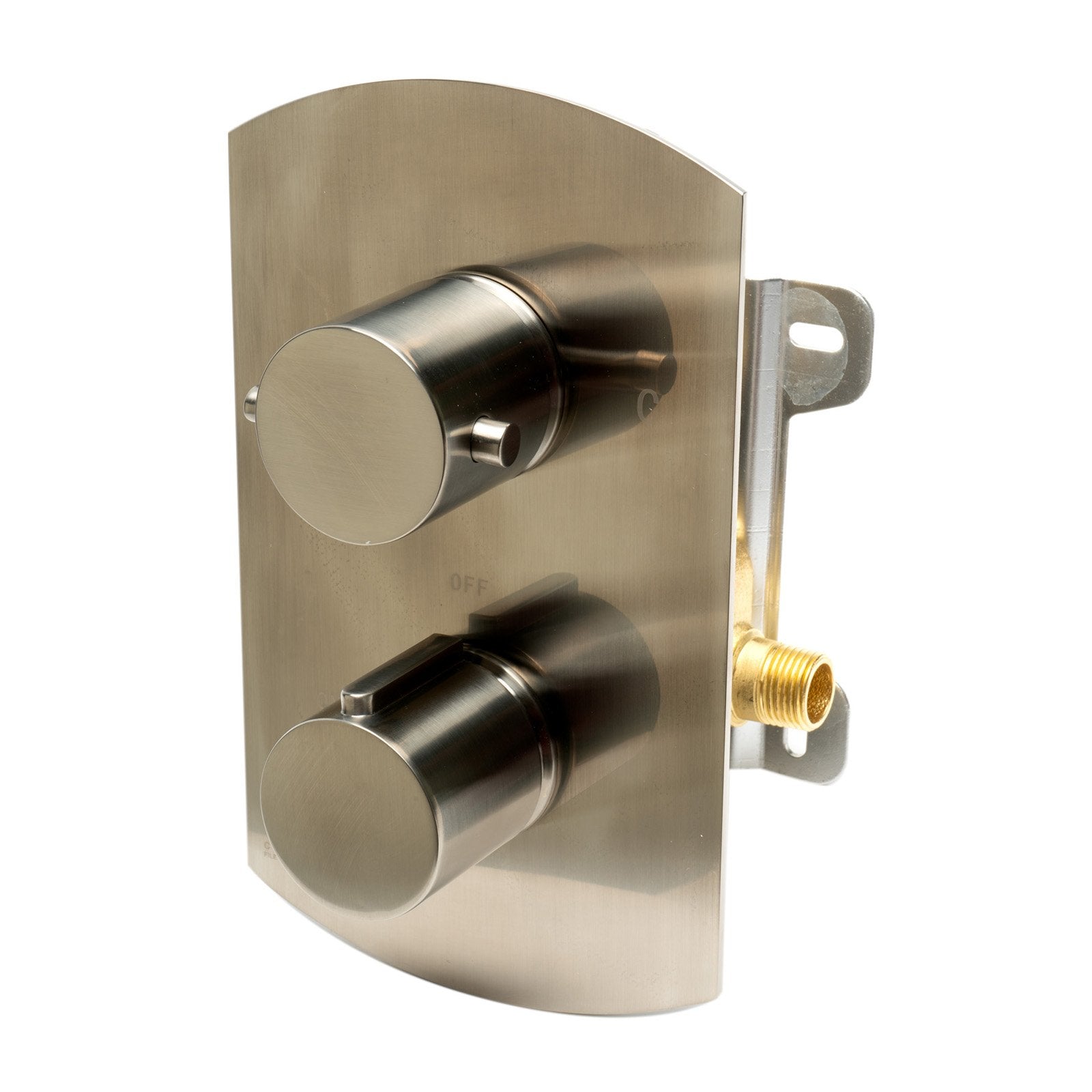 ALFI, ALFI Brand AB3809-BN Brushed Nickel Round Knob 1 Way Thermostatic Shower Mixer