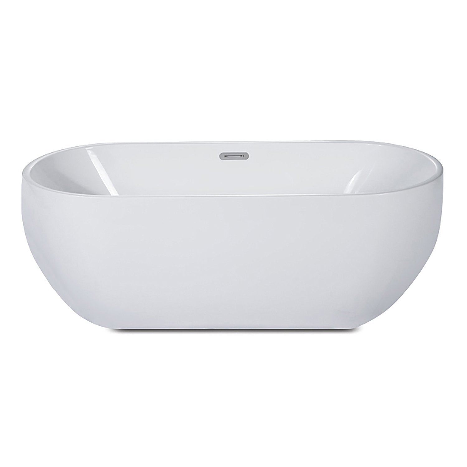 ALFI, ALFI Brand AB8839 67 inch White Oval Acrylic Free Standing Soaking Bathtub