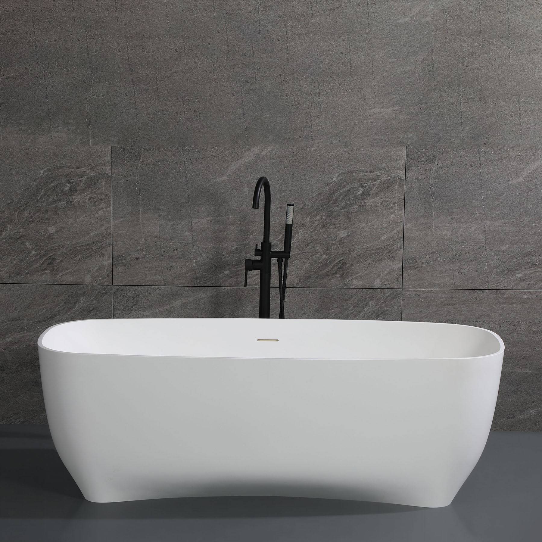 ALFI, ALFI Brand AB9980 67" White Matte Solid Surface Resin Bathtub