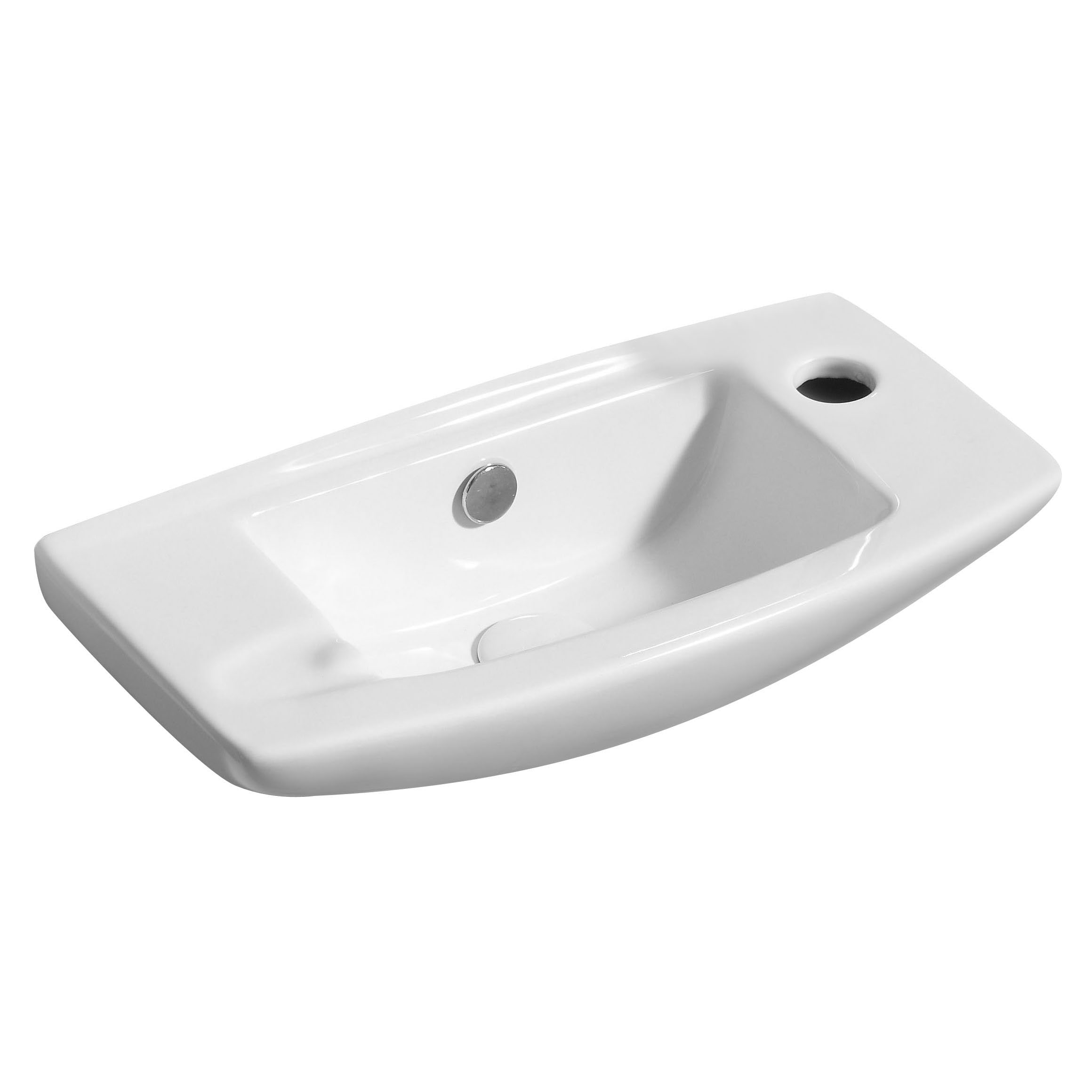 ALFI, ALFI Brand ABC115 White 20" Small Wall Mounted Ceramic Sink with Faucet Hole