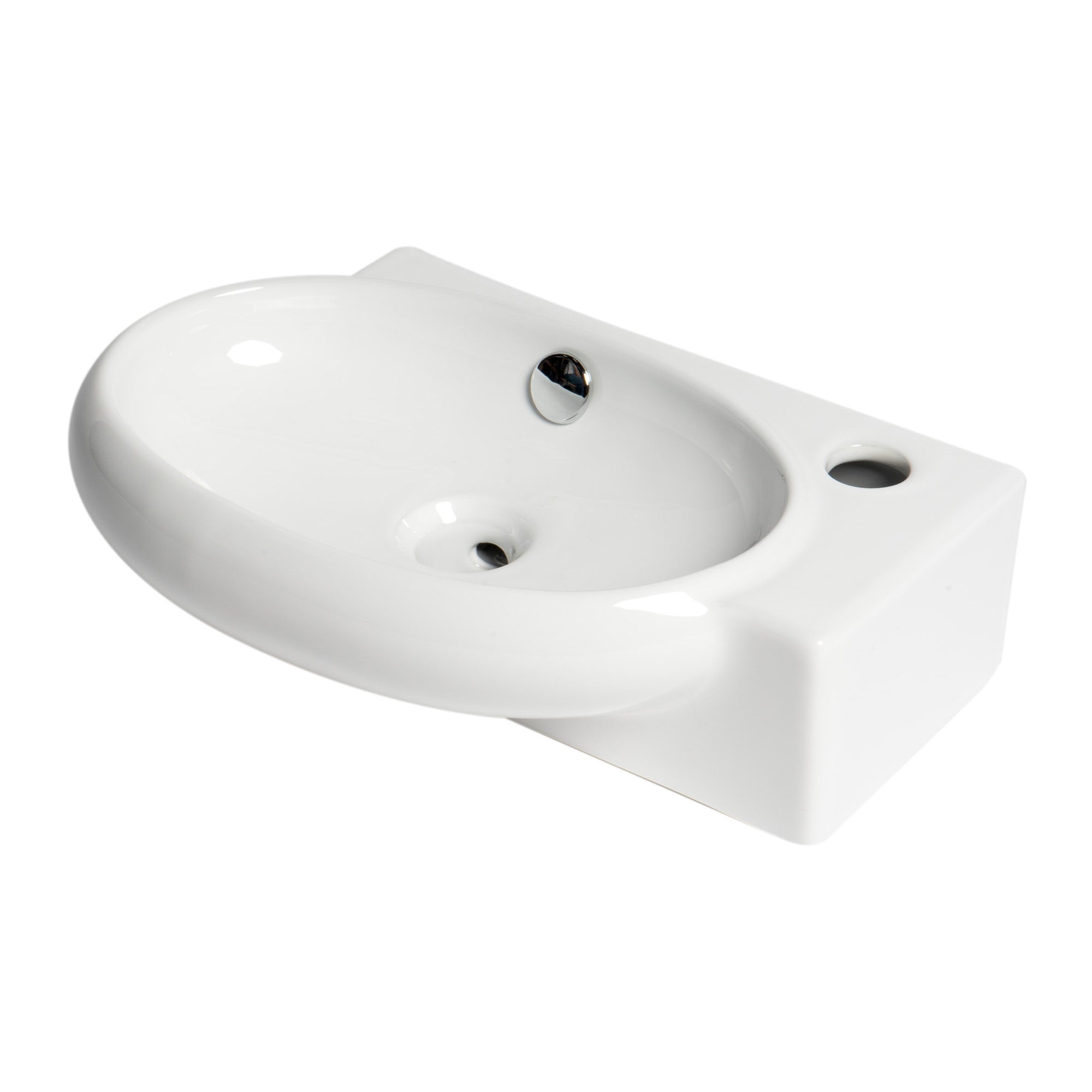 ALFI, ALFI Brand ABC117 White 17" Small Wall Mounted Ceramic Sink with Faucet Hole