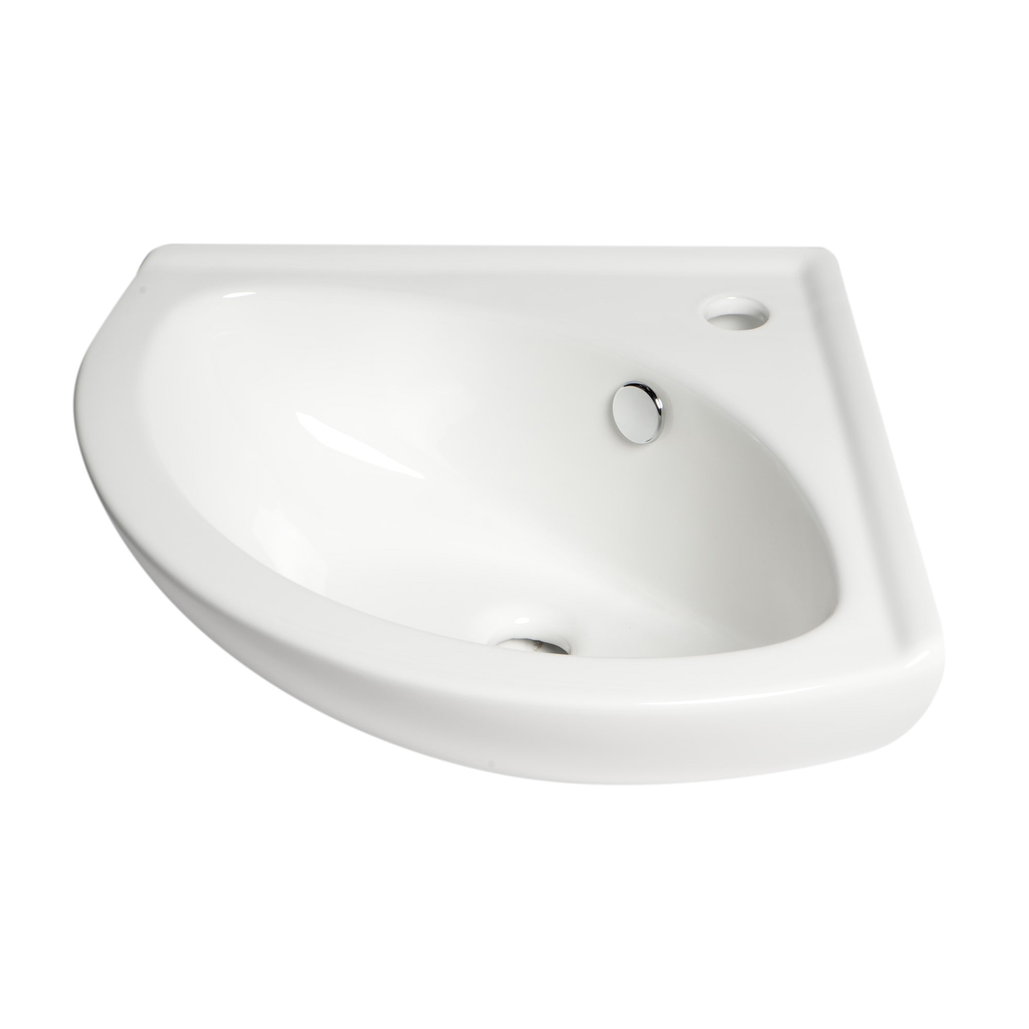 ALFI, ALFI Brand ABC120 White 22" Corner Wall Mounted Ceramic Sink with Faucet Hole