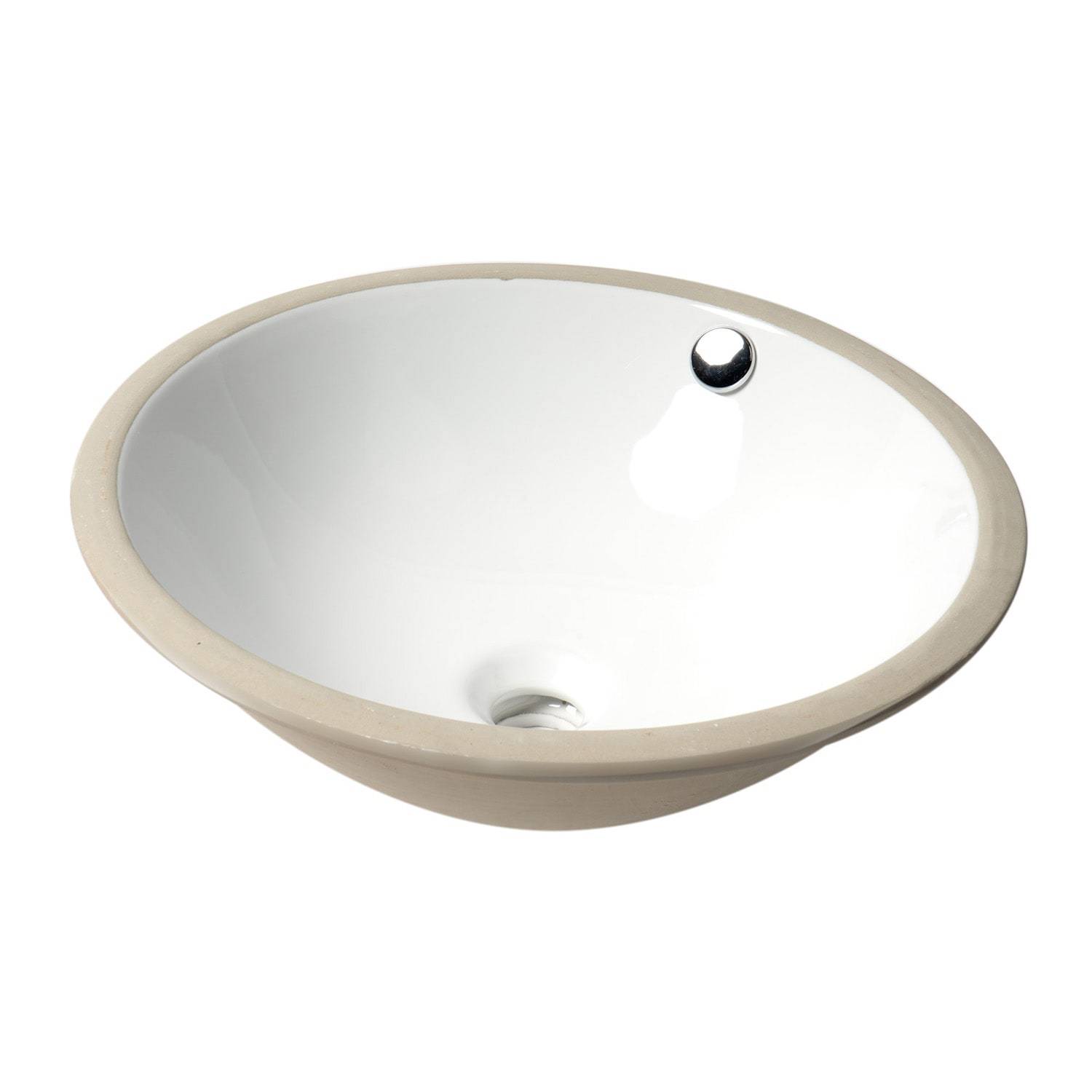 ALFI, ALFI Brand ABC601 White Modern 17" Round Undermount Ceramic Sink