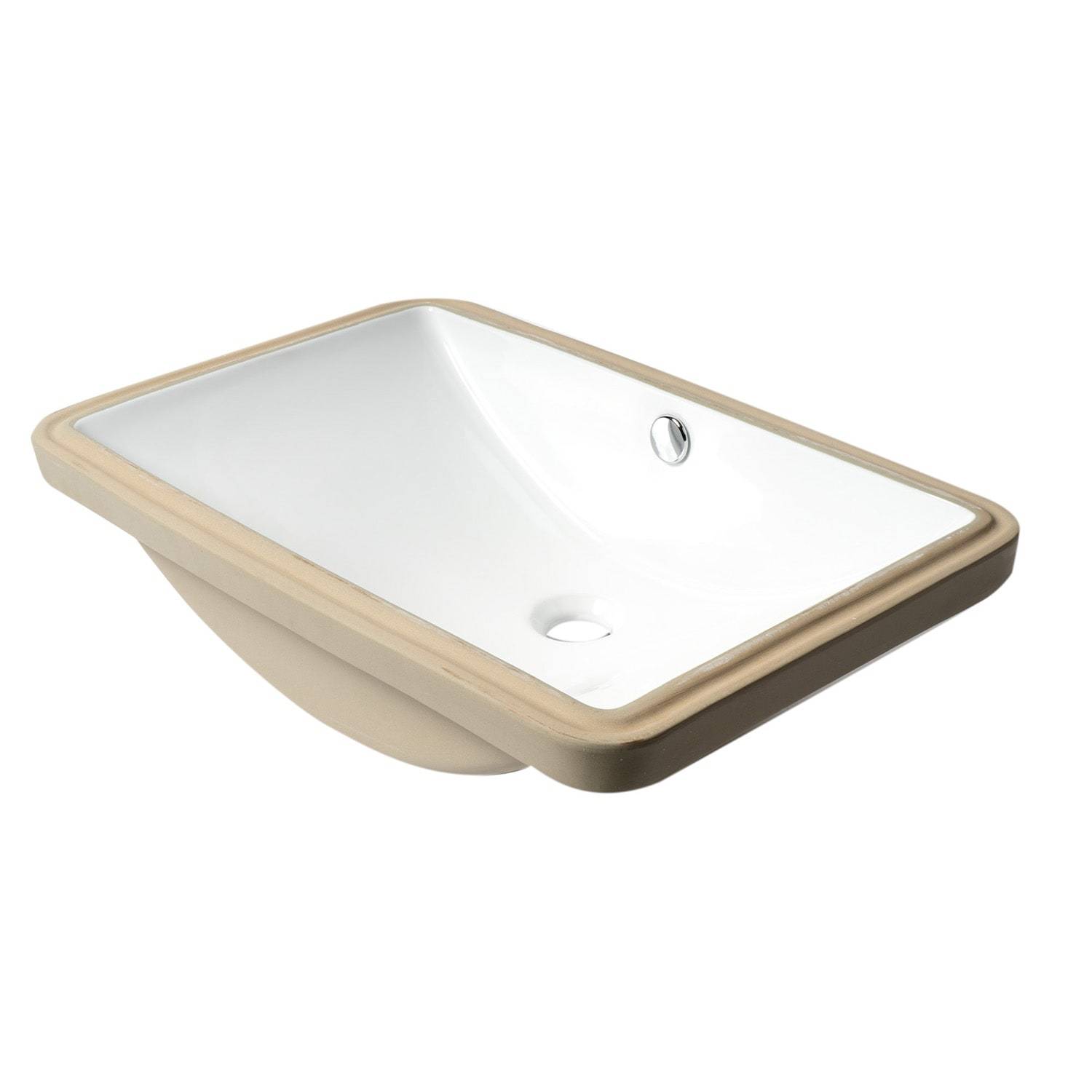 ALFI, ALFI Brand ABC603 White Modern 24" Rectangular Undermount Ceramic Sink