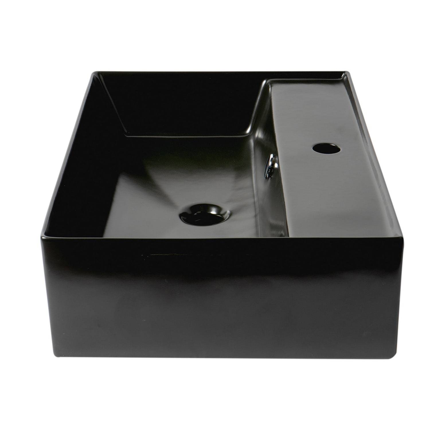 ALFI, ALFI Brand ABC901-BM Black Matte 24" Modern Rectangular Above-Mount Ceramic Sink with Faucet Hole