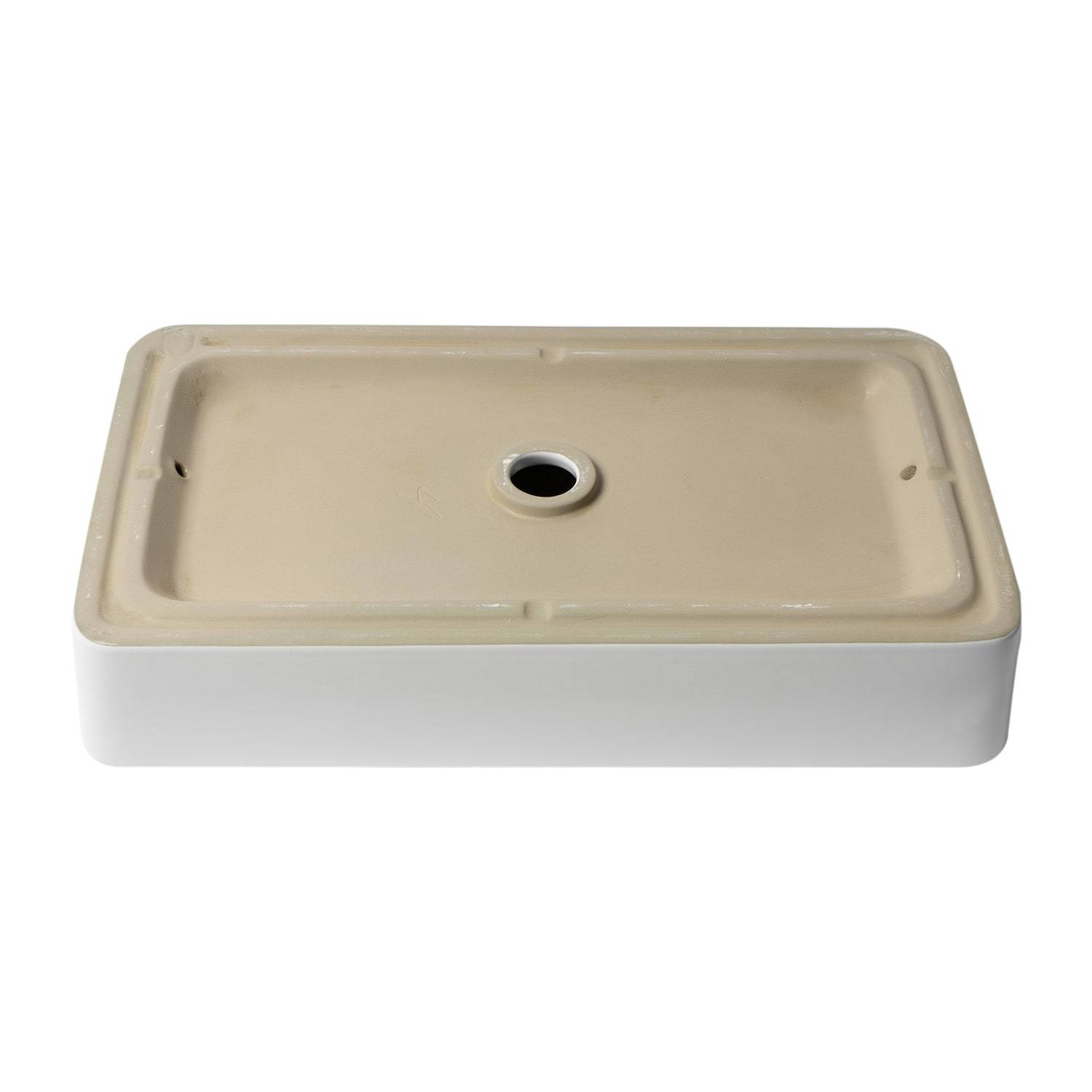 ALFI, ALFI Brand ABC902-W White 24" Modern Rectangular Above-Mount Ceramic Sink