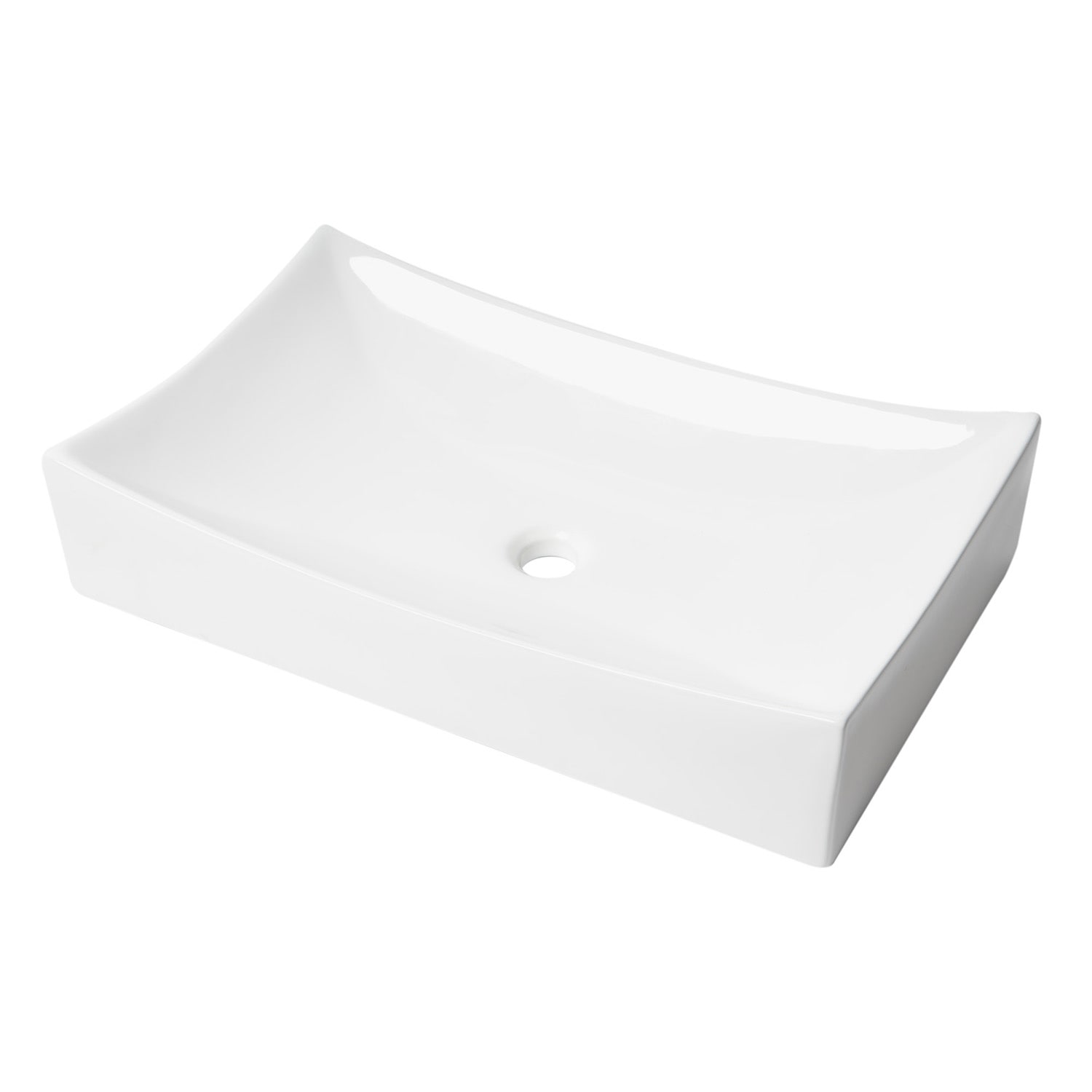 ALFI, ALFI Brand ABC904 White Modern 26" Fancy Rectangular Above-Mount Ceramic Sink