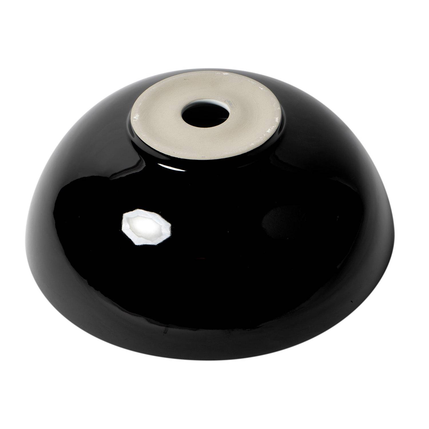 ALFI, ALFI Brand ABC906 Black & White Modern 15" Round Vessel Above-Mount Ceramic Sink