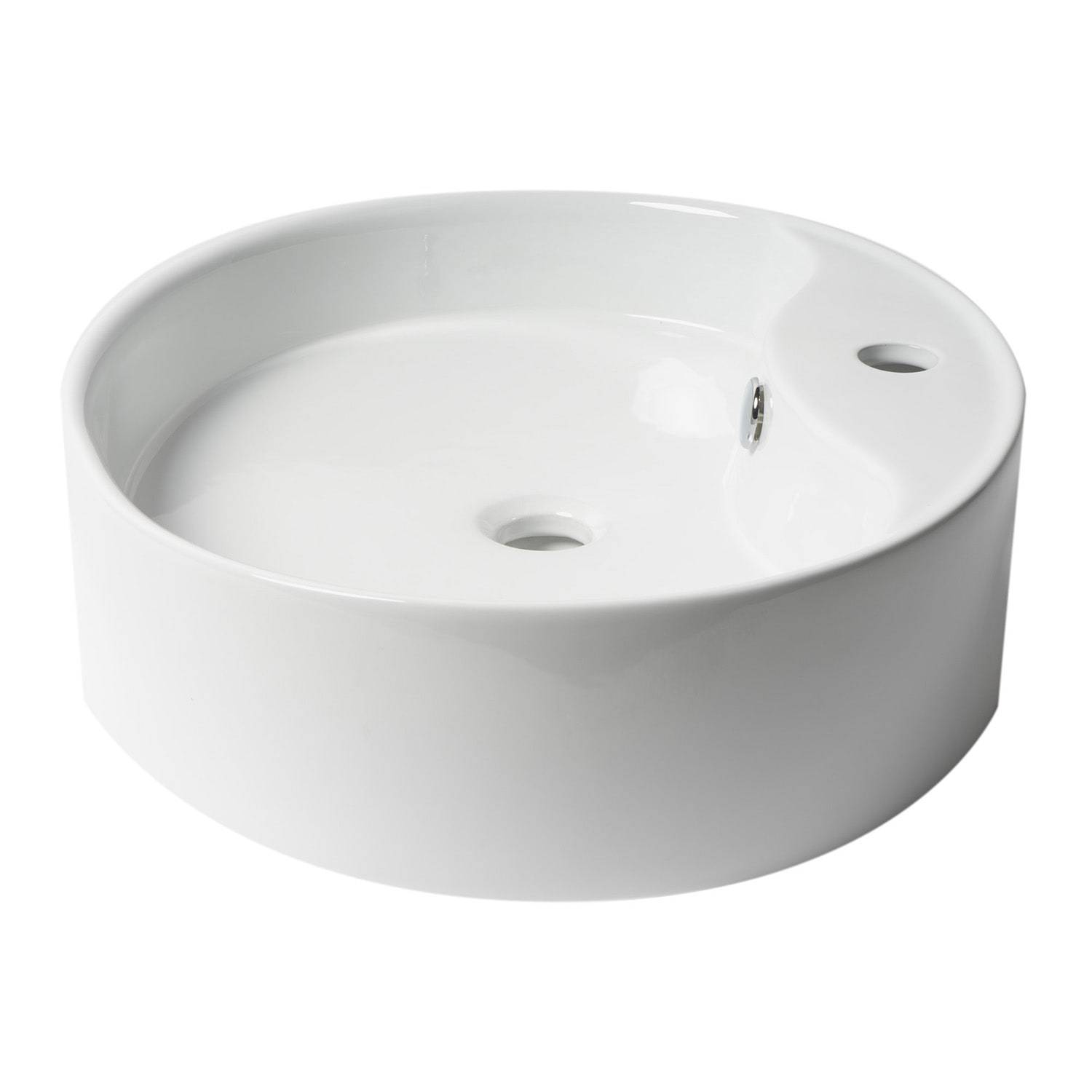 ALFI, ALFI Brand ABC910 White Modern 22" Oval Above-Mount Ceramic Sink with Faucet Hole