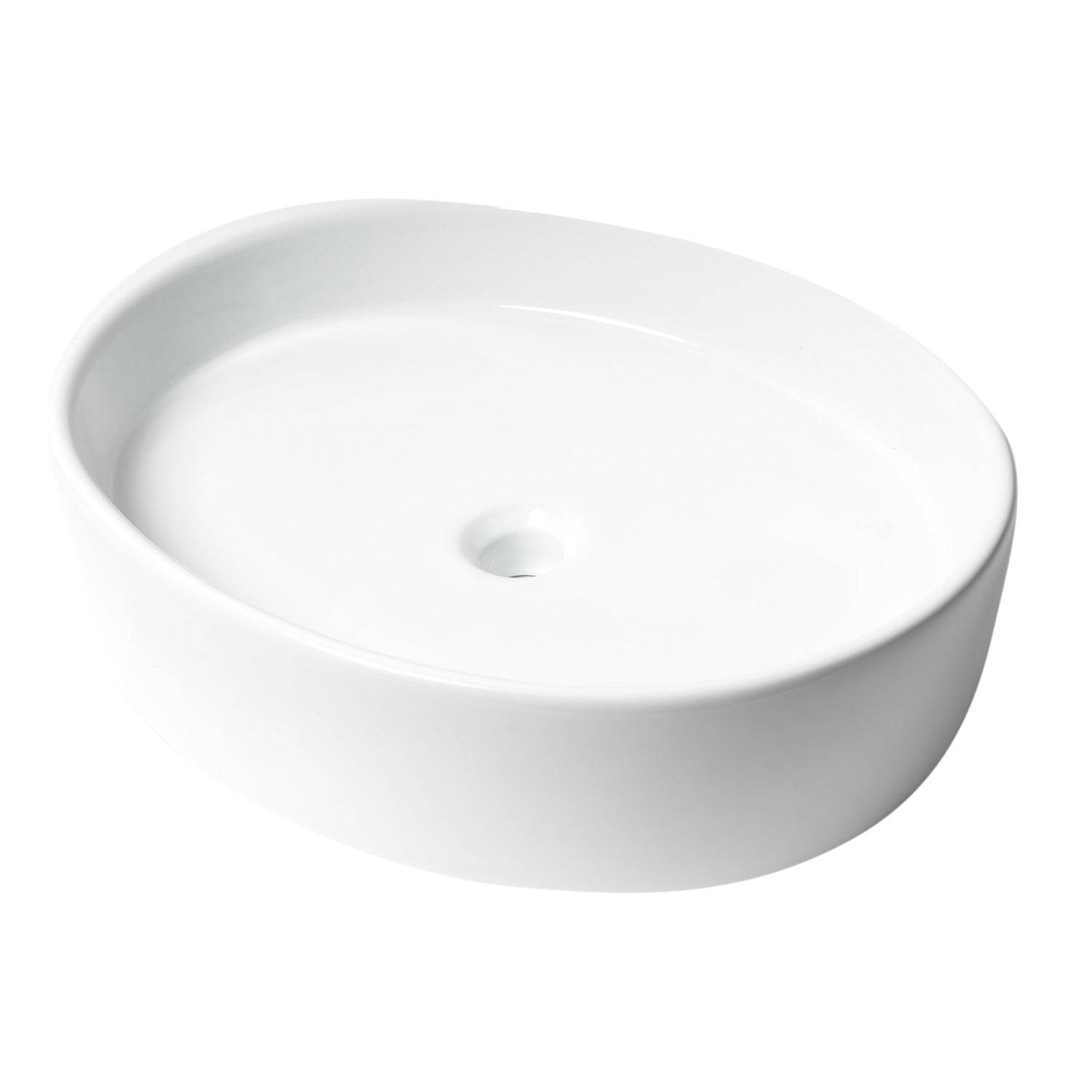 ALFI, ALFI Brand ABC911 White Modern 22" Oval Above-Mount Ceramic Sink