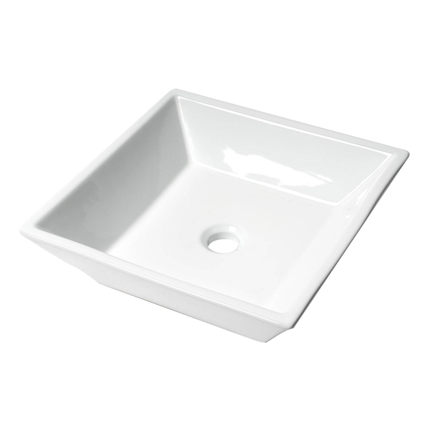 ALFI, ALFI Brand ABC912 White Modern 17" Square Above-Mount Ceramic Sink