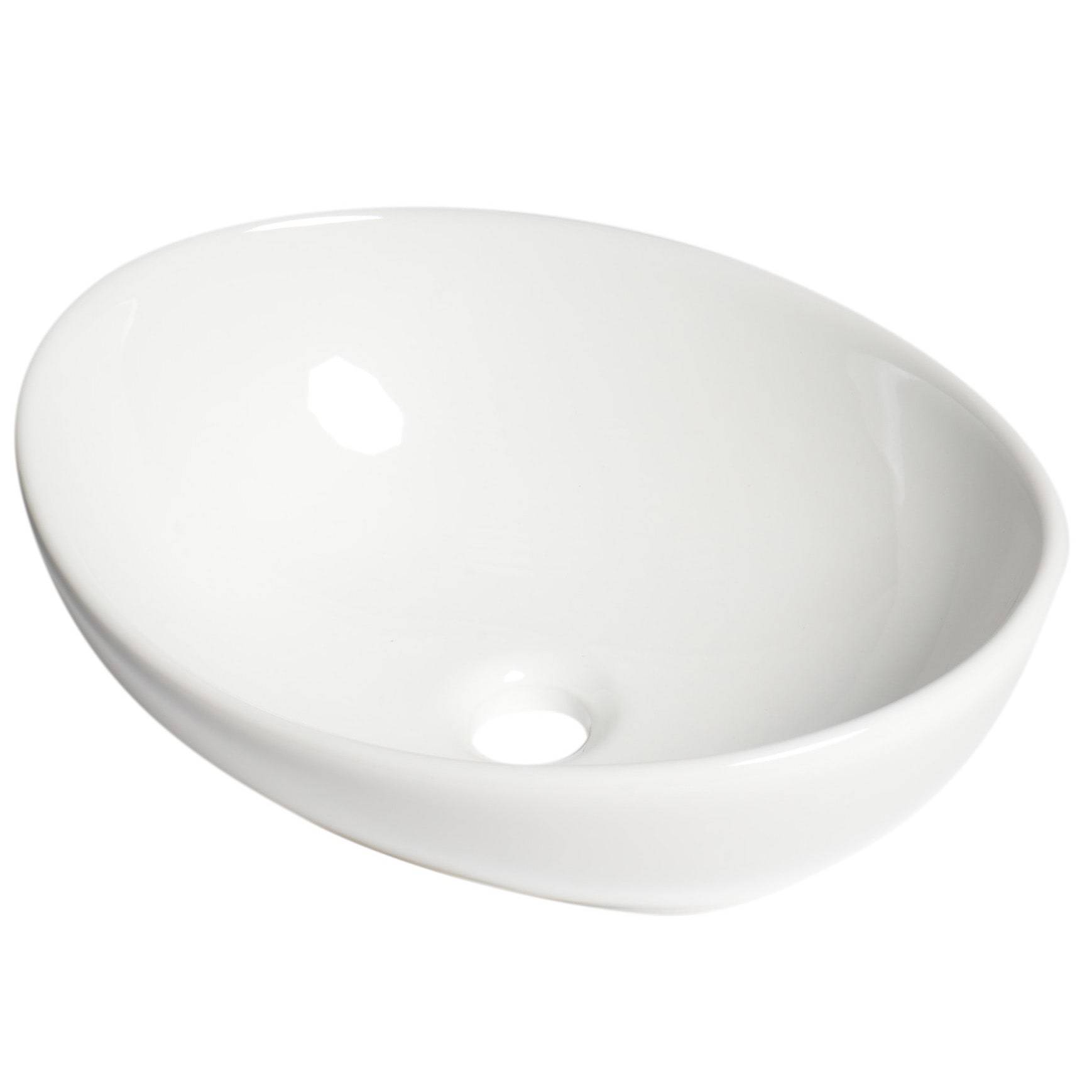 ALFI, ALFI Brand ABC913 White 16" Egg Shape Above Mount Ceramic Sink