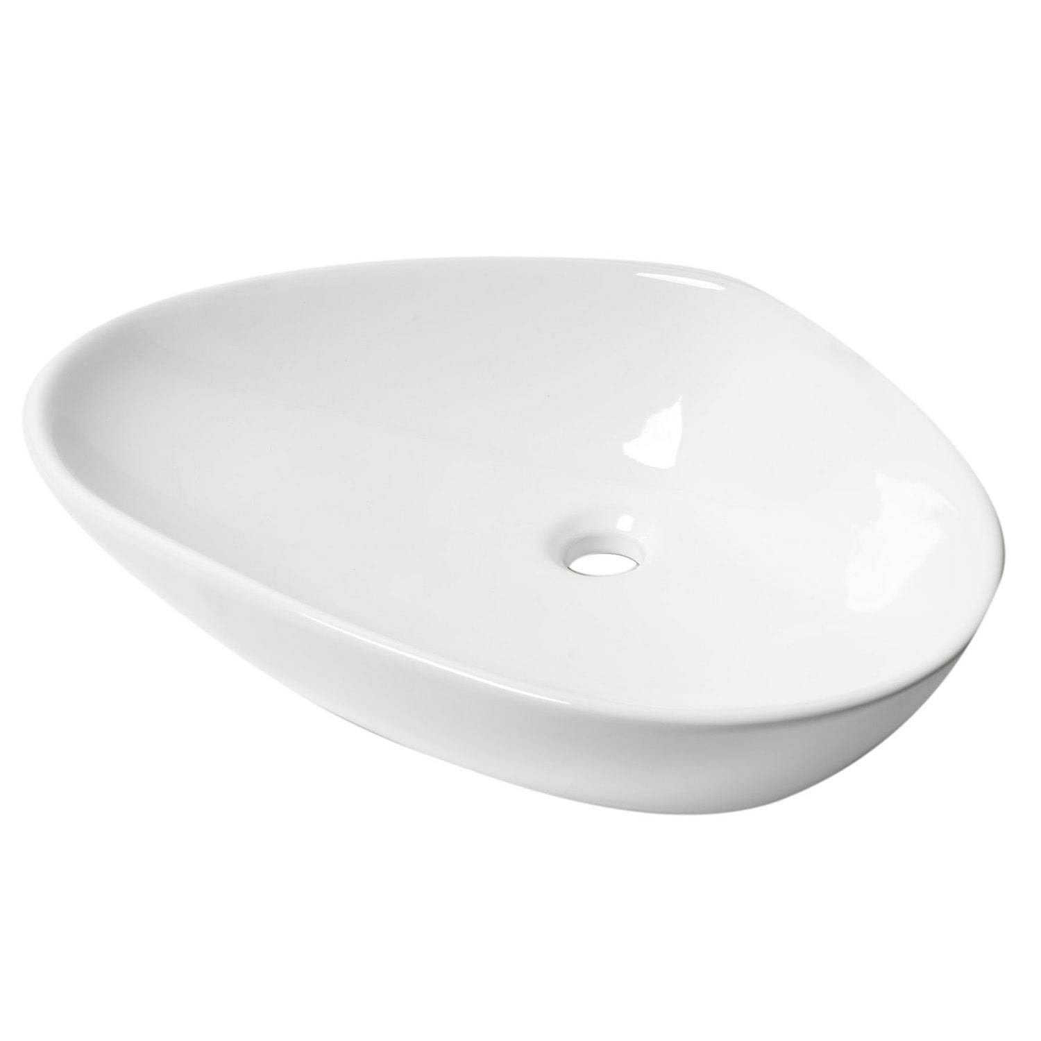 ALFI, ALFI Brand ABC914 White Modern 23" Fancy Above-Mount Ceramic Sink