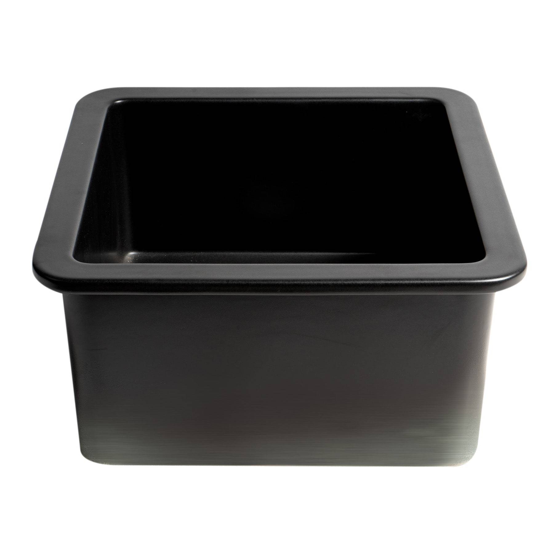 ALFI, ALFI Brand ABF1818S-BM Black Matte Square 18" x 18" Undermount/Drop in Fireclay Prep Sink