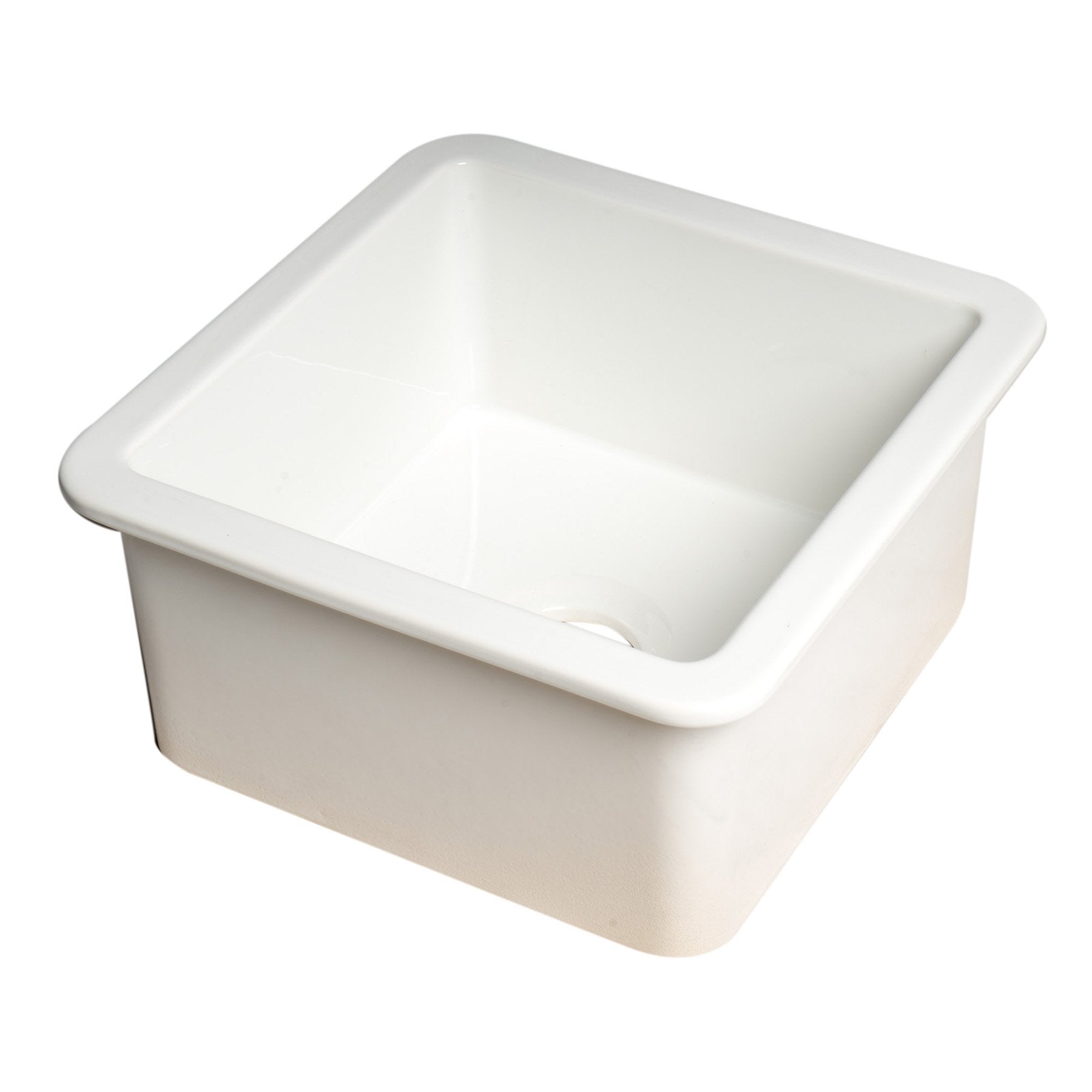 ALFI, ALFI Brand ABF1818S-W White Square 18" x 18" Undermount/Drop in Fireclay Prep Sink