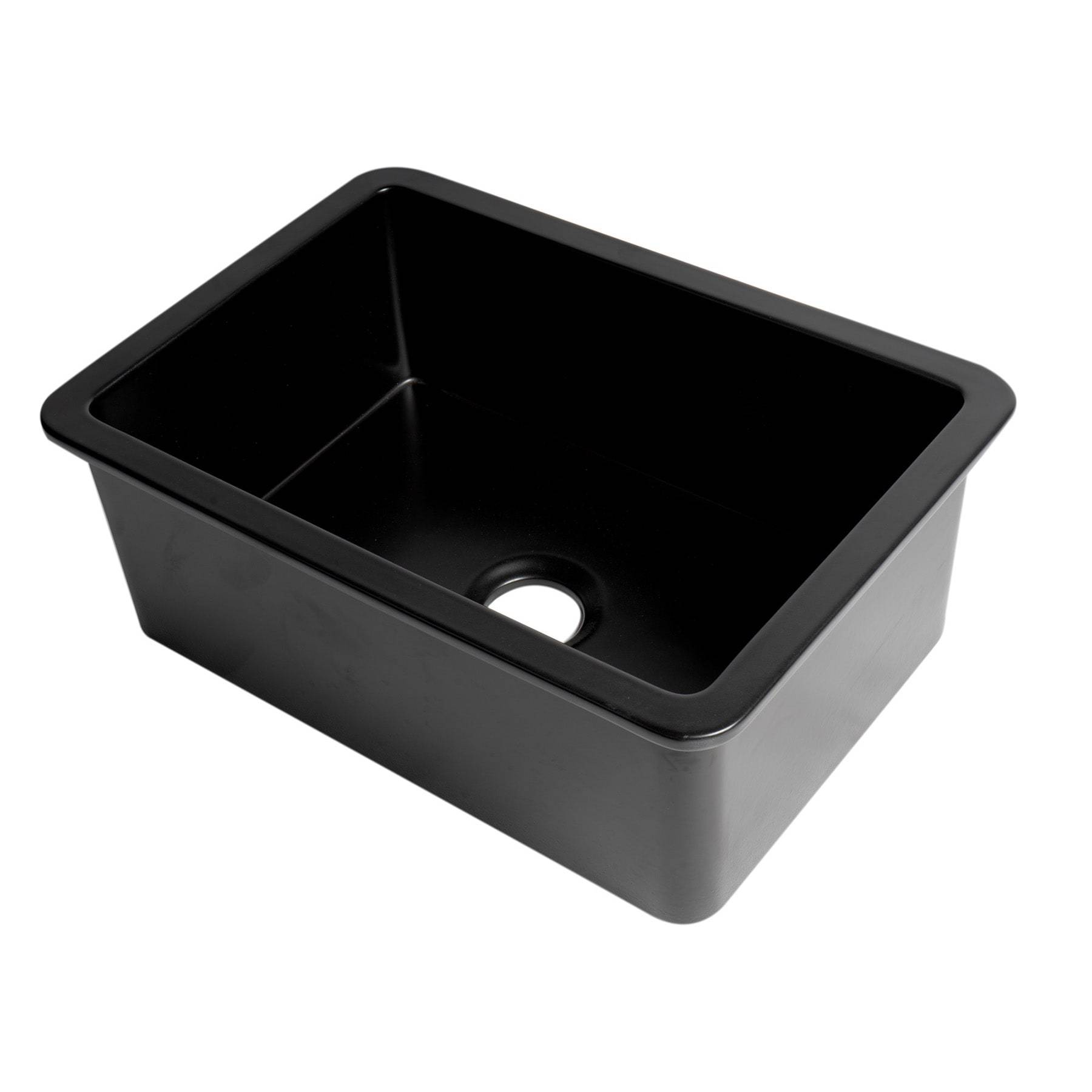 ALFI, ALFI Brand ABF2718UD-BM Black Matte 27" x 18" Fireclay Undermount/Drop in Fireclay Kitchen Sink