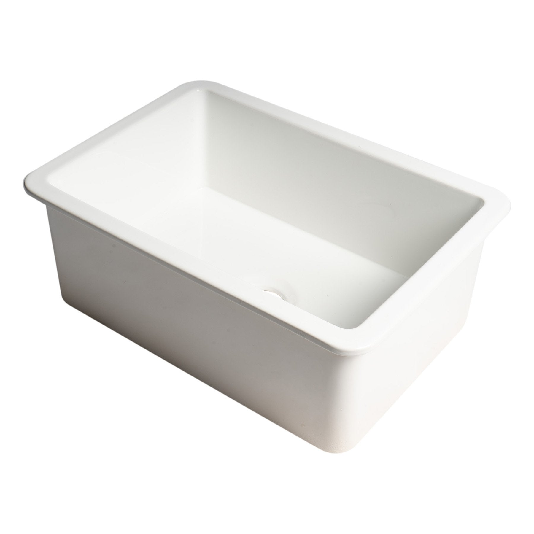 ALFI, ALFI Brand ABF2718UD-W White 27" x 18" Fireclay Undermount/Drop in Fireclay Kitchen Sink