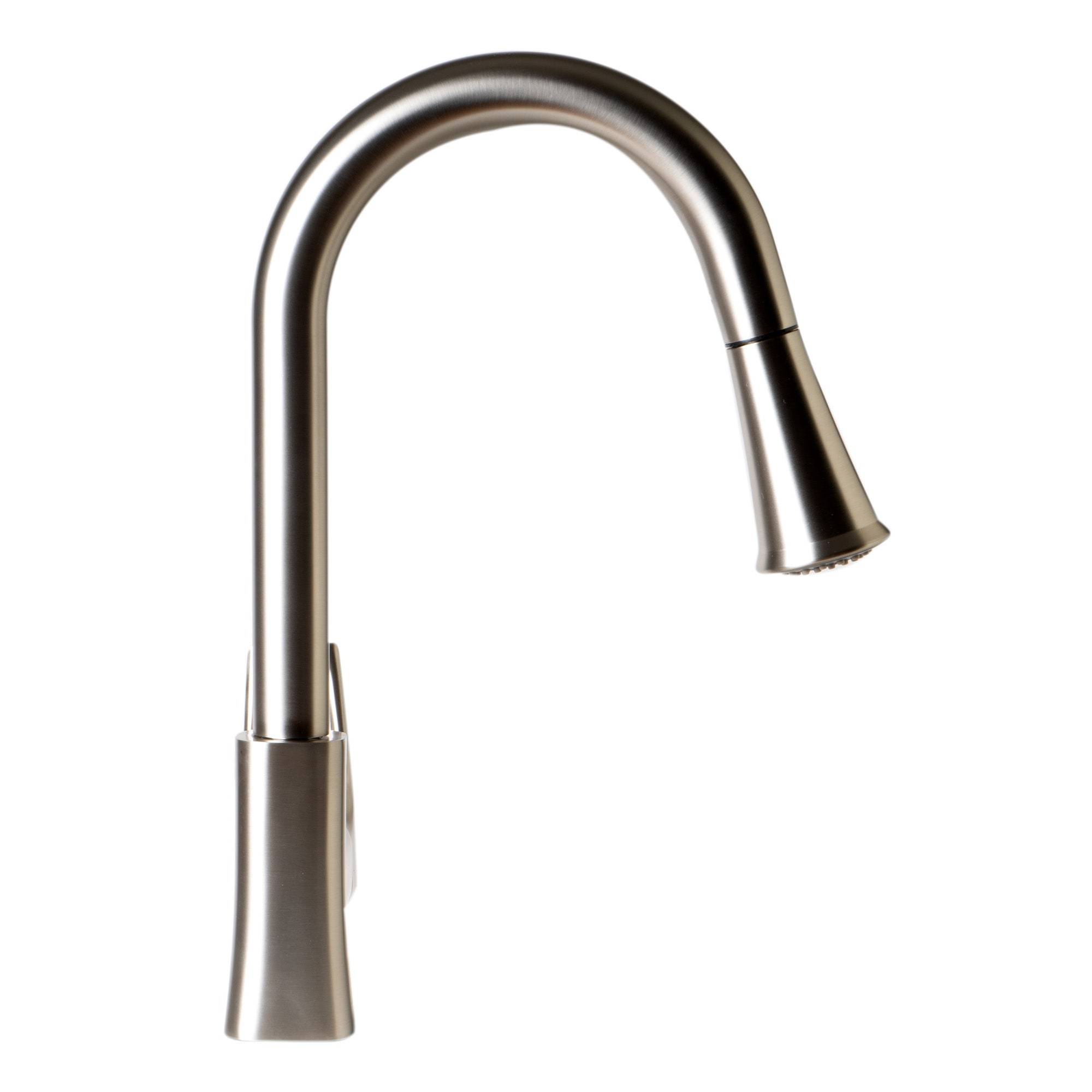 ALFI, ALFI Brand ABKF3889-BN Brushed Nickel Square Gooseneck Pull Down Kitchen Faucet