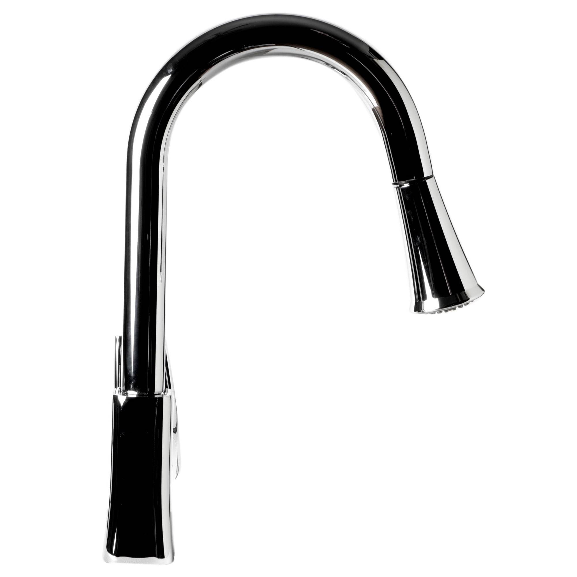 ALFI, ALFI Brand ABKF3889-PC Polished Chrome Square Gooseneck Pull Down Kitchen Faucet