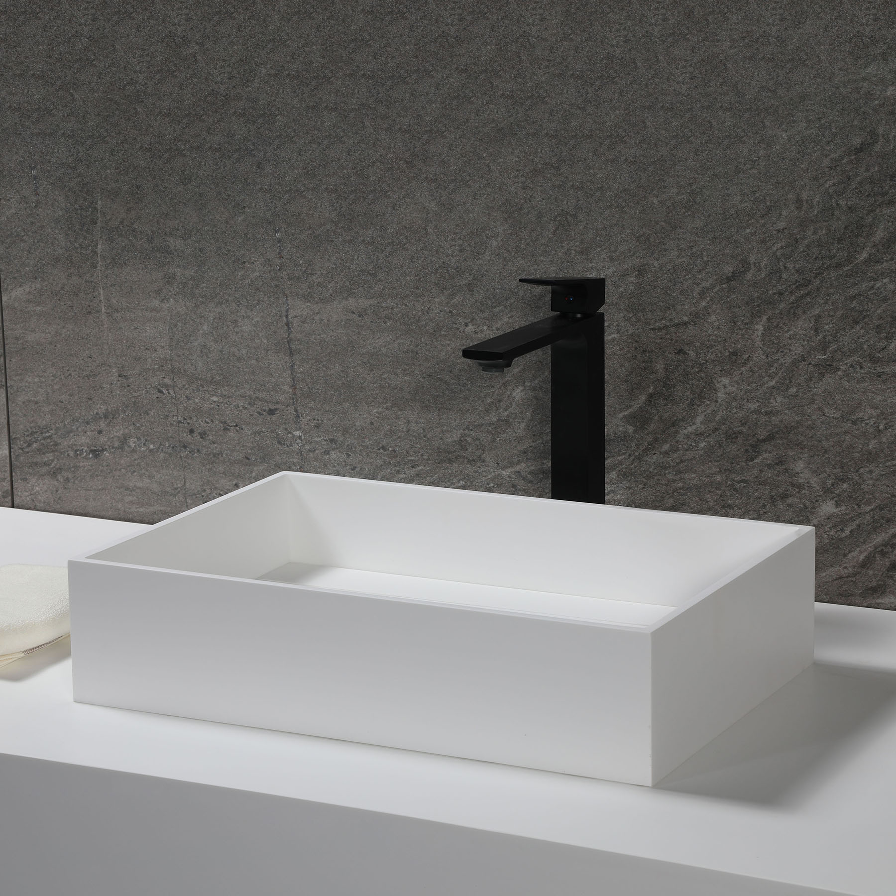 ALFI, ALFI Brand ABRS2014 20" x 14" White Matte Solid Surface Resin Sink