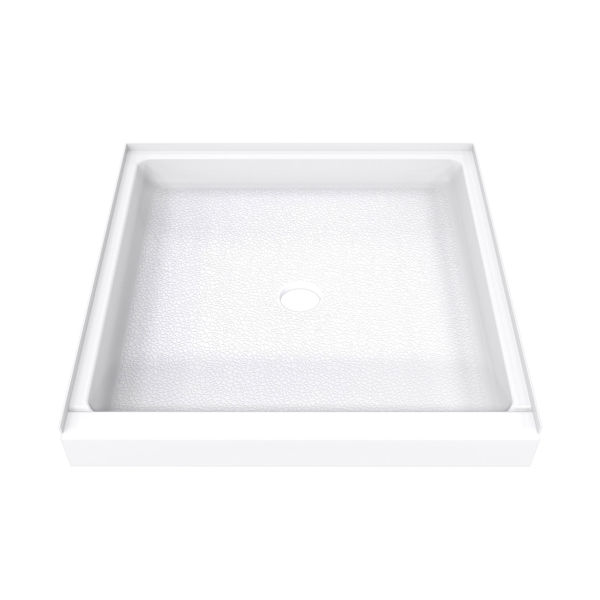 DreamLine, DreamLine B1DS4242XXC0001 DreamStone 42" D x 42" W x 5 1/2" H Center Drain Single Threshold Shower Base in White