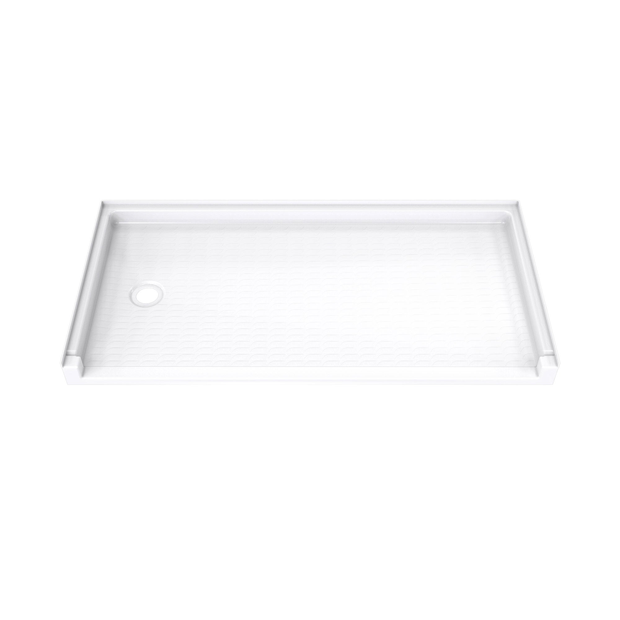 DreamLine, DreamLine B1DS6030LTL0001 DreamStone 30" D x 60" W x 4 3/16" H Left Drain Single Threshold Shower Base in White